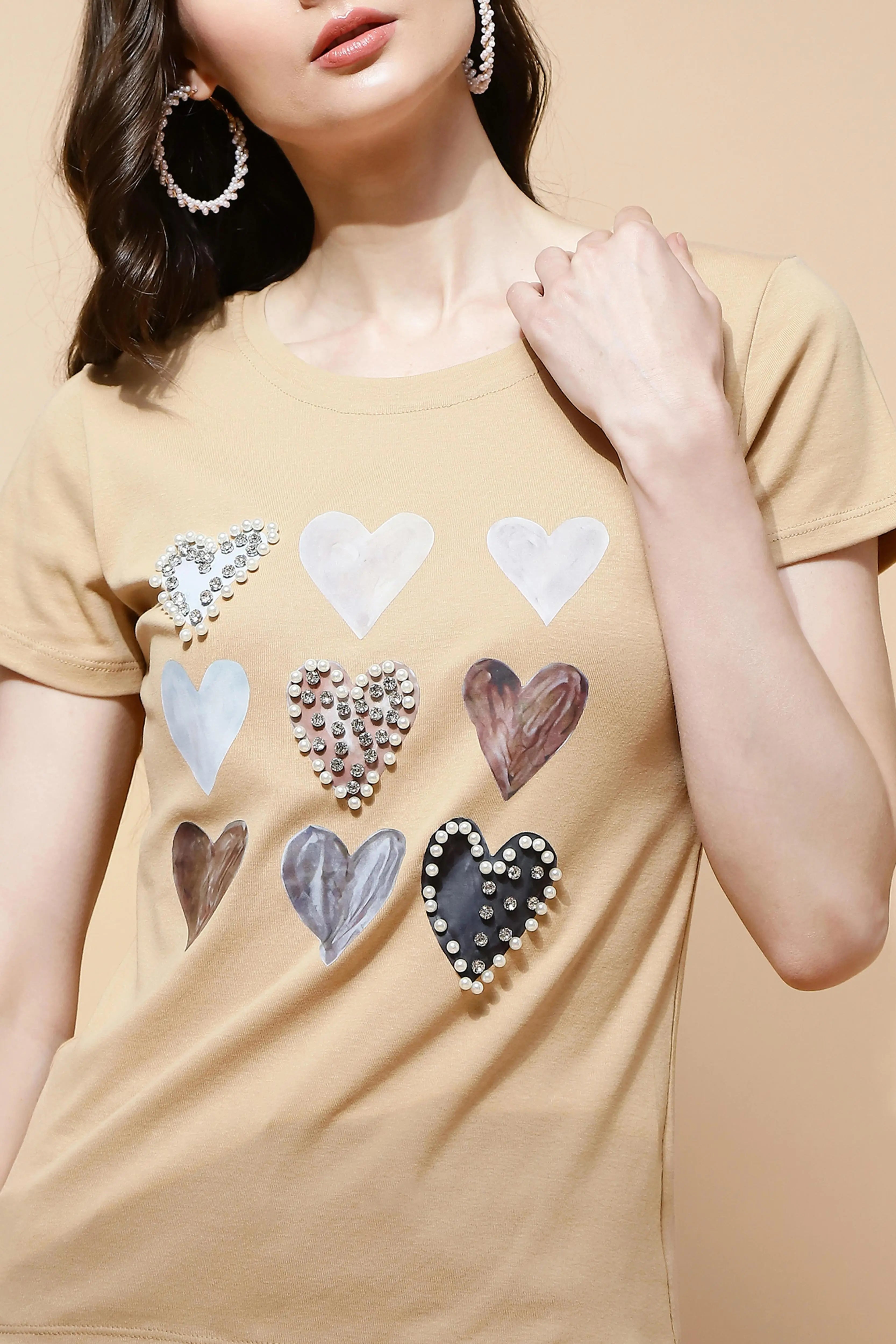 Beige Embellished Top - Global Republic