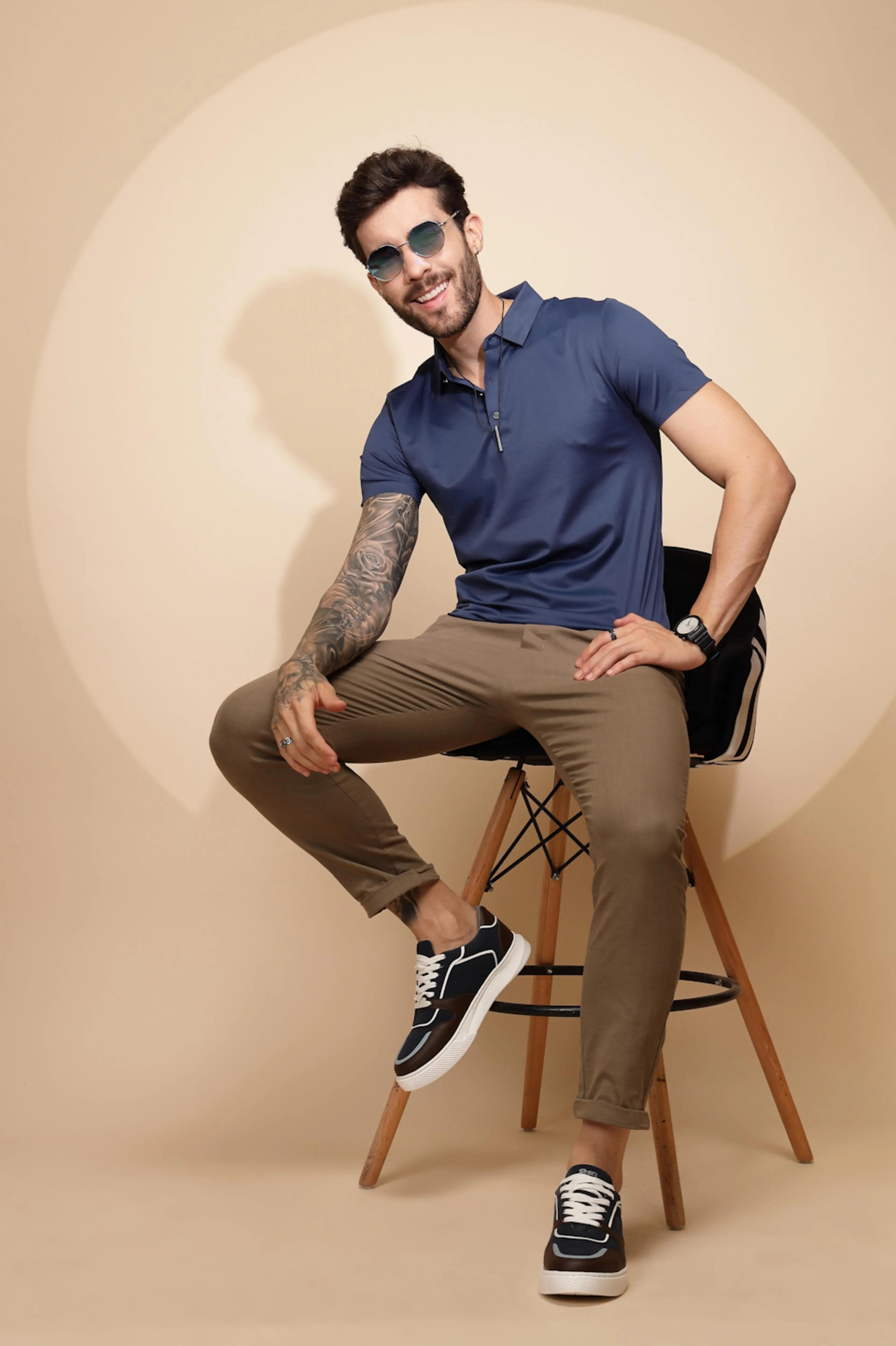 Blue Regular Fit T-Shirt - Global Republic