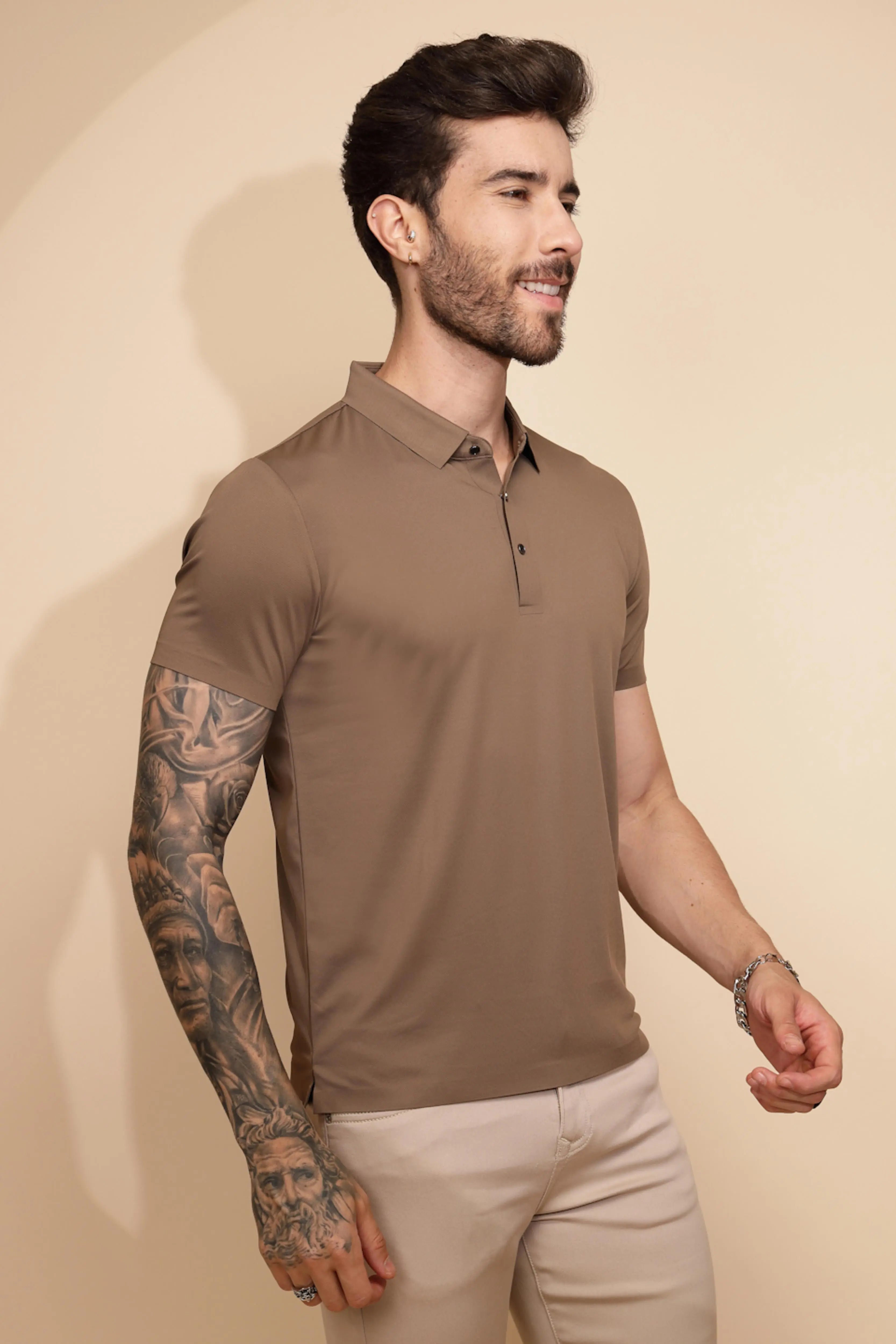 Brown Regular Fit T-Shirt For Men - Global Republic