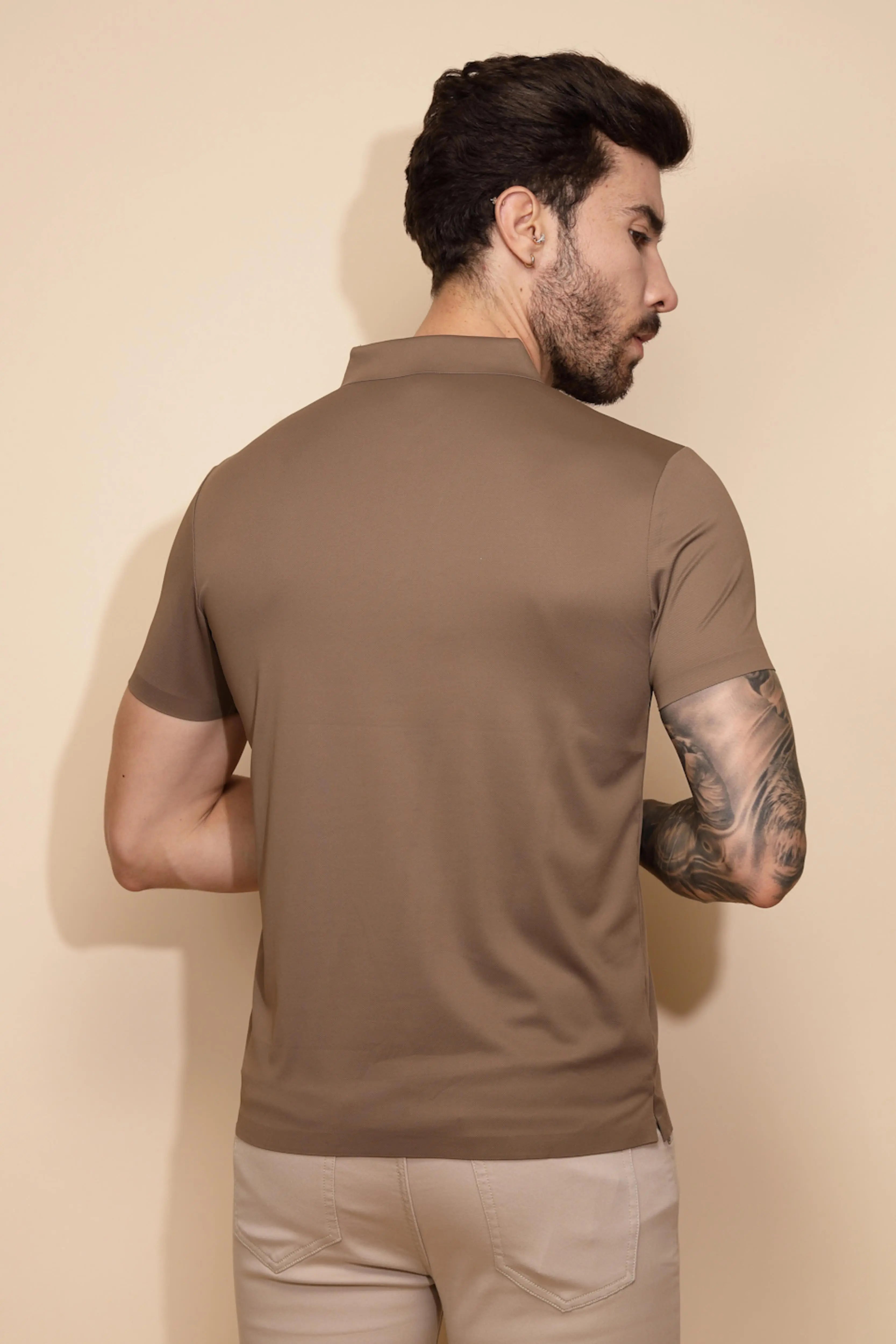 Brown Regular Fit T-Shirt For Men - Global Republic
