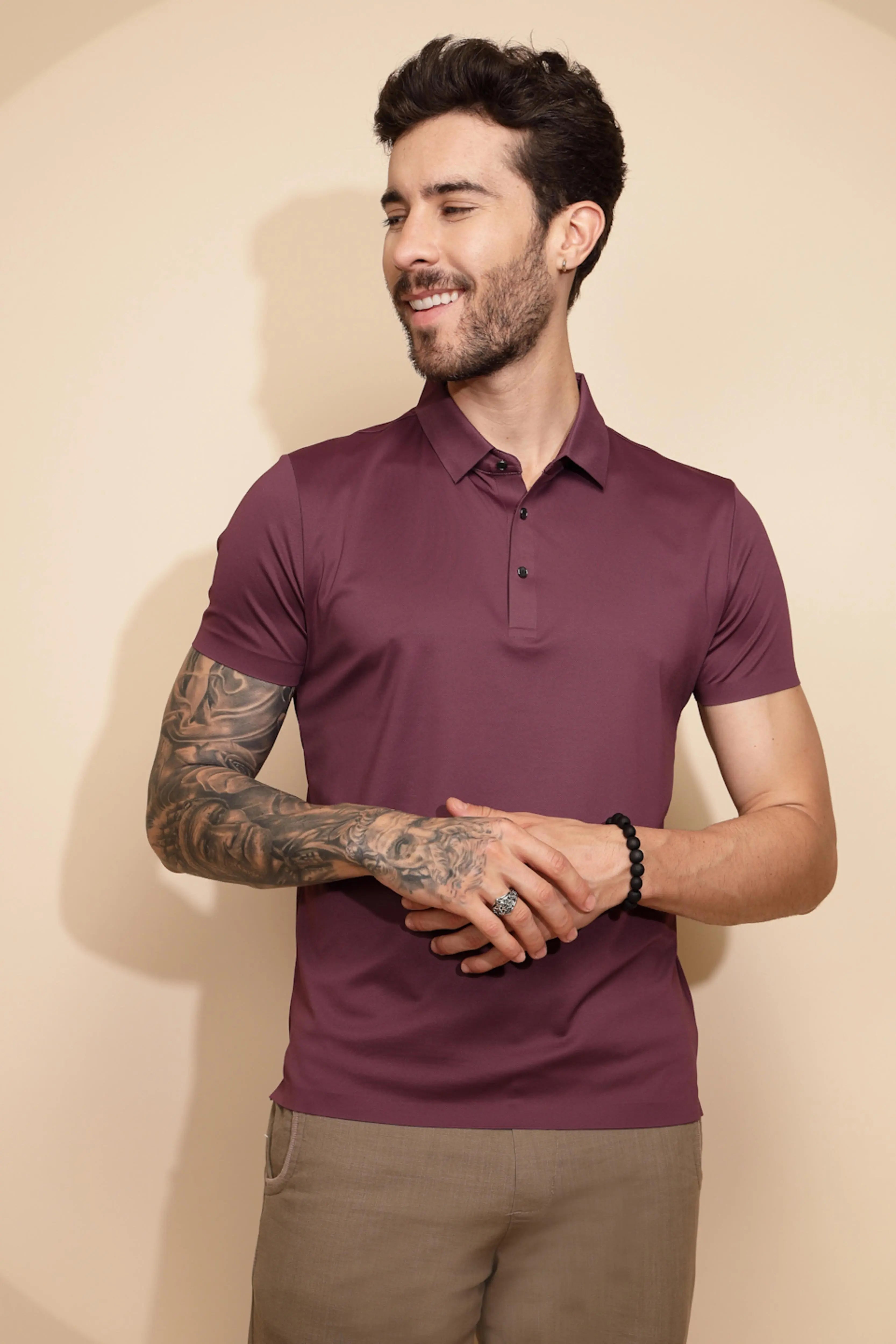 Purple Regular Fit T-Shirt For Men - Global Republic
