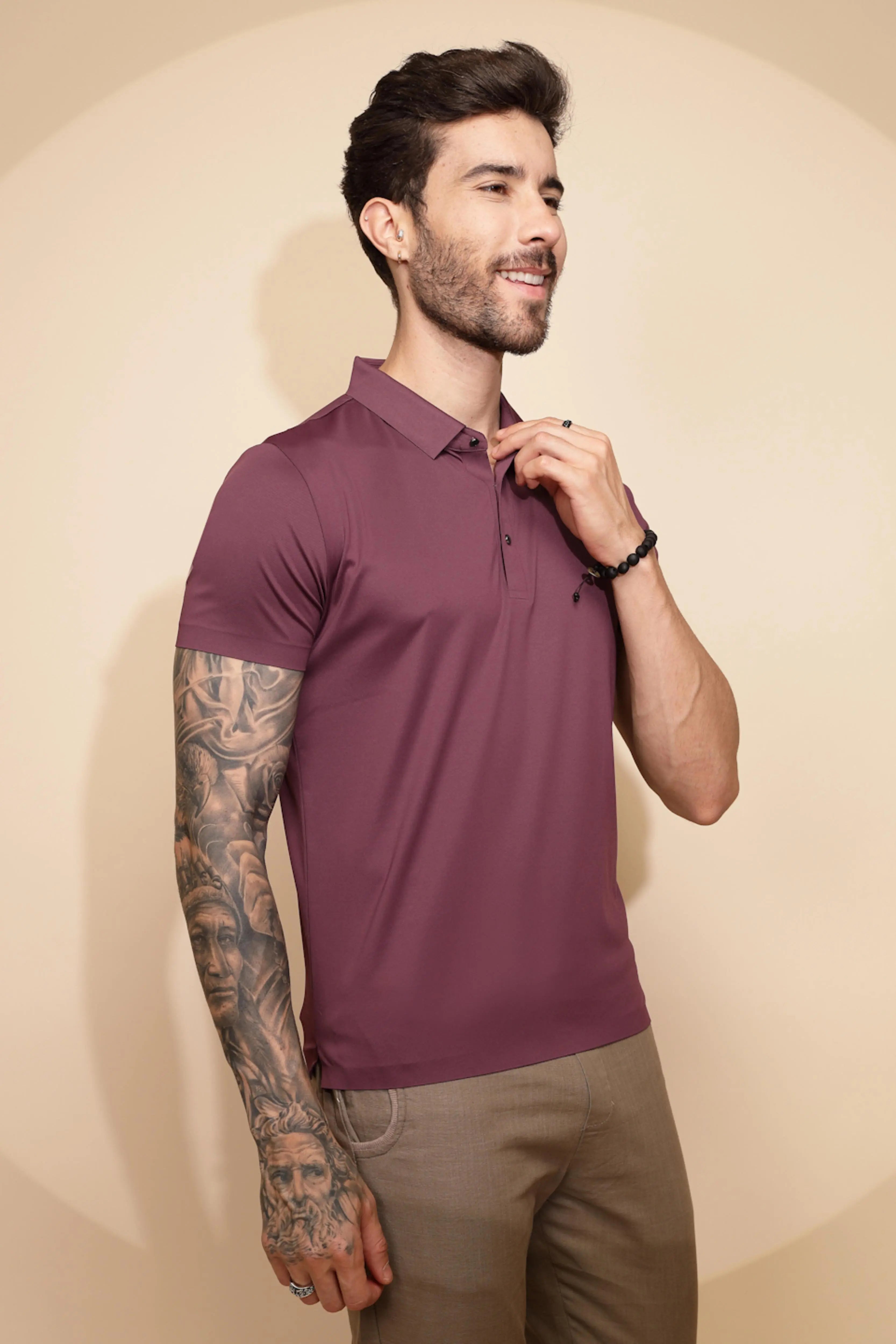 Purple Regular Fit T-Shirt For Men - Global Republic