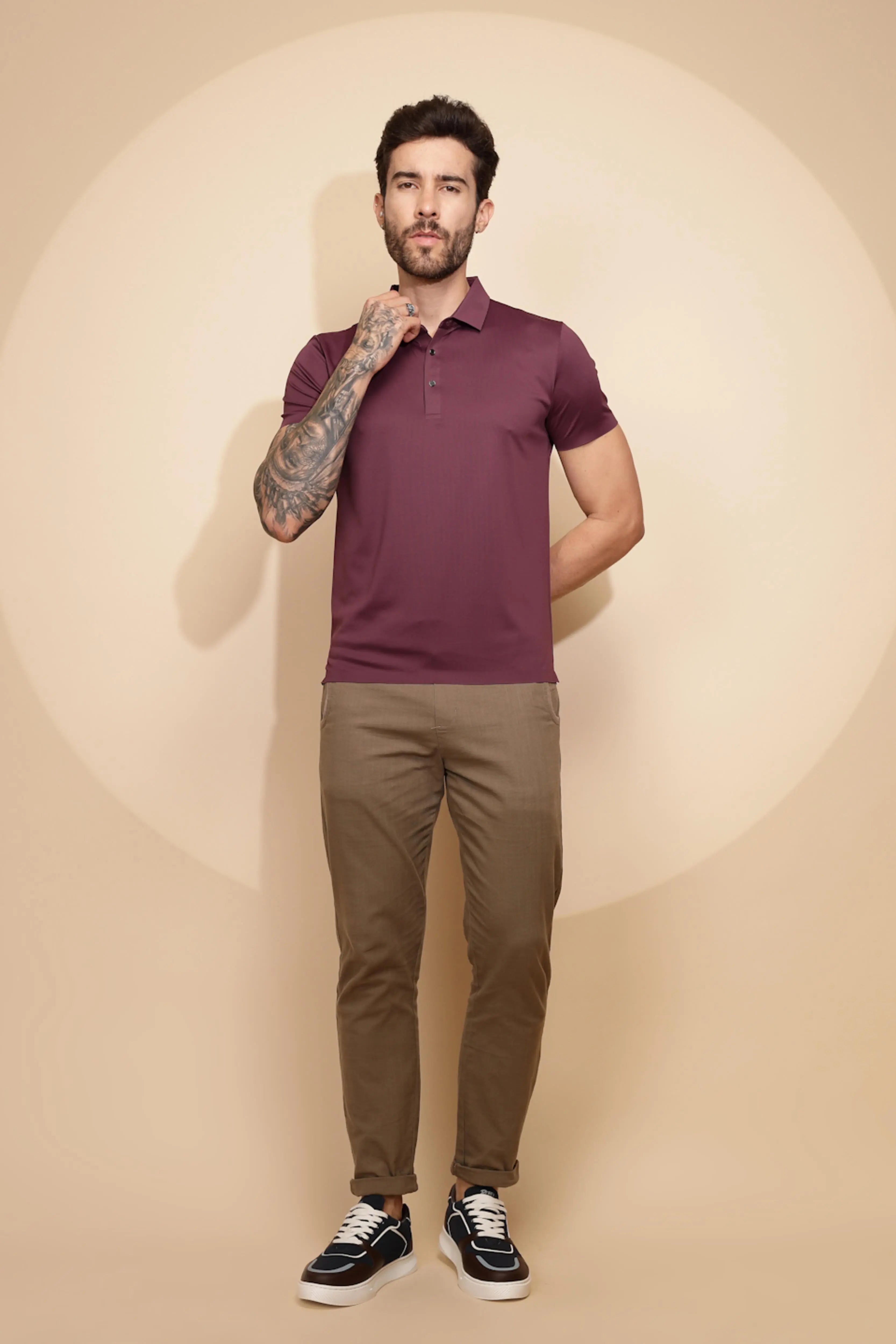 Purple Regular Fit T-Shirt For Men - Global Republic