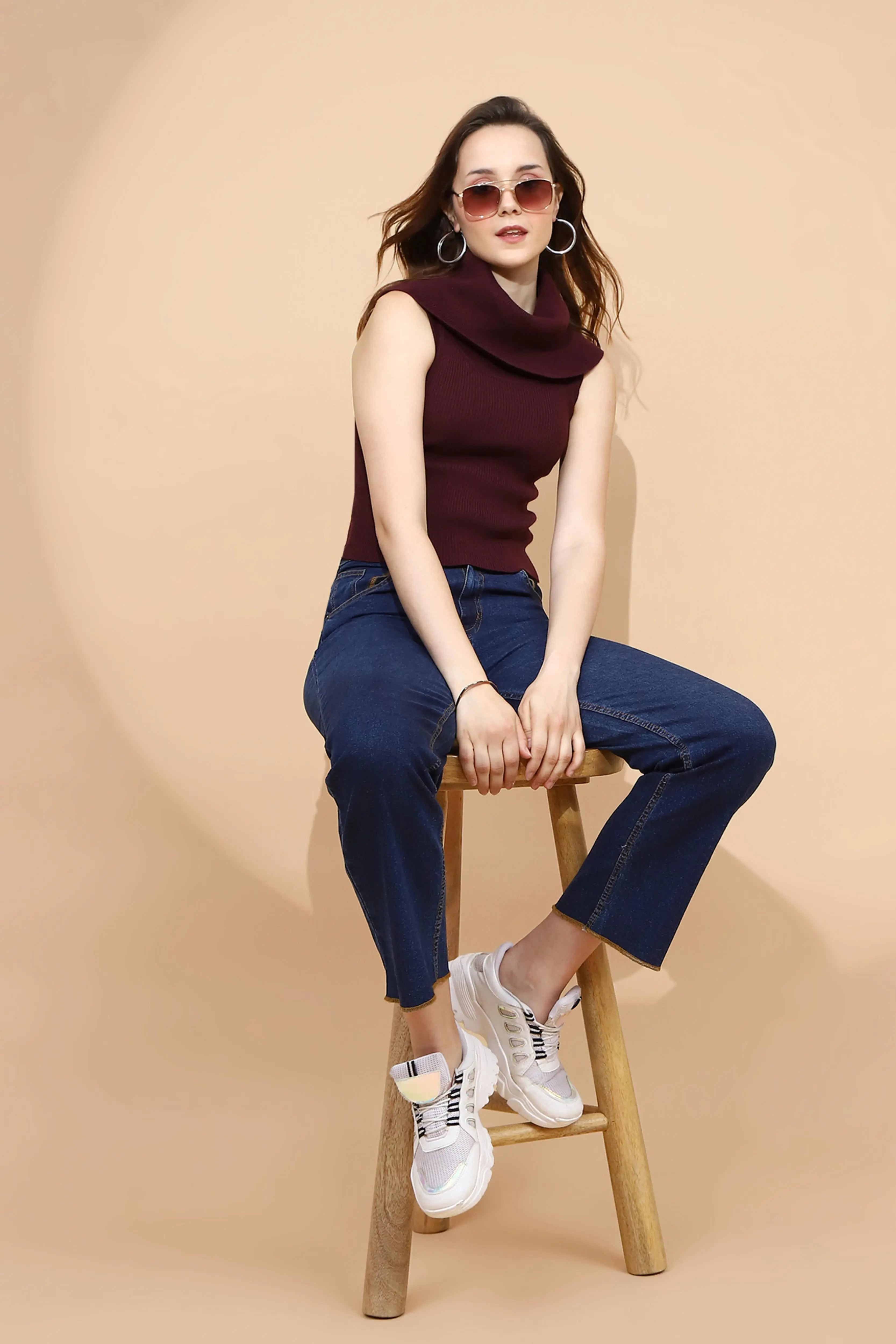 Wine  Skivvy Top - Global Republic