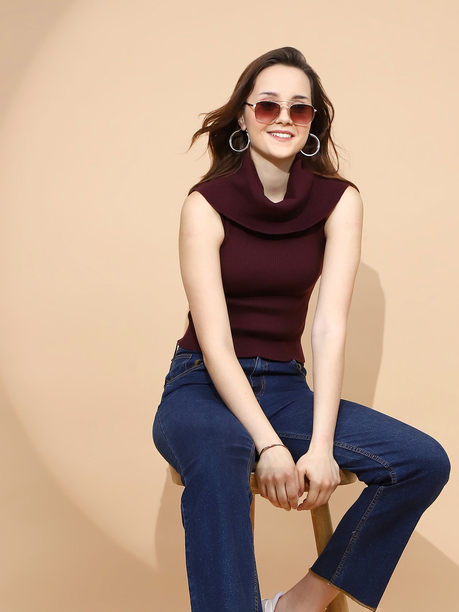 Wine  Skivvy Top - Global Republic