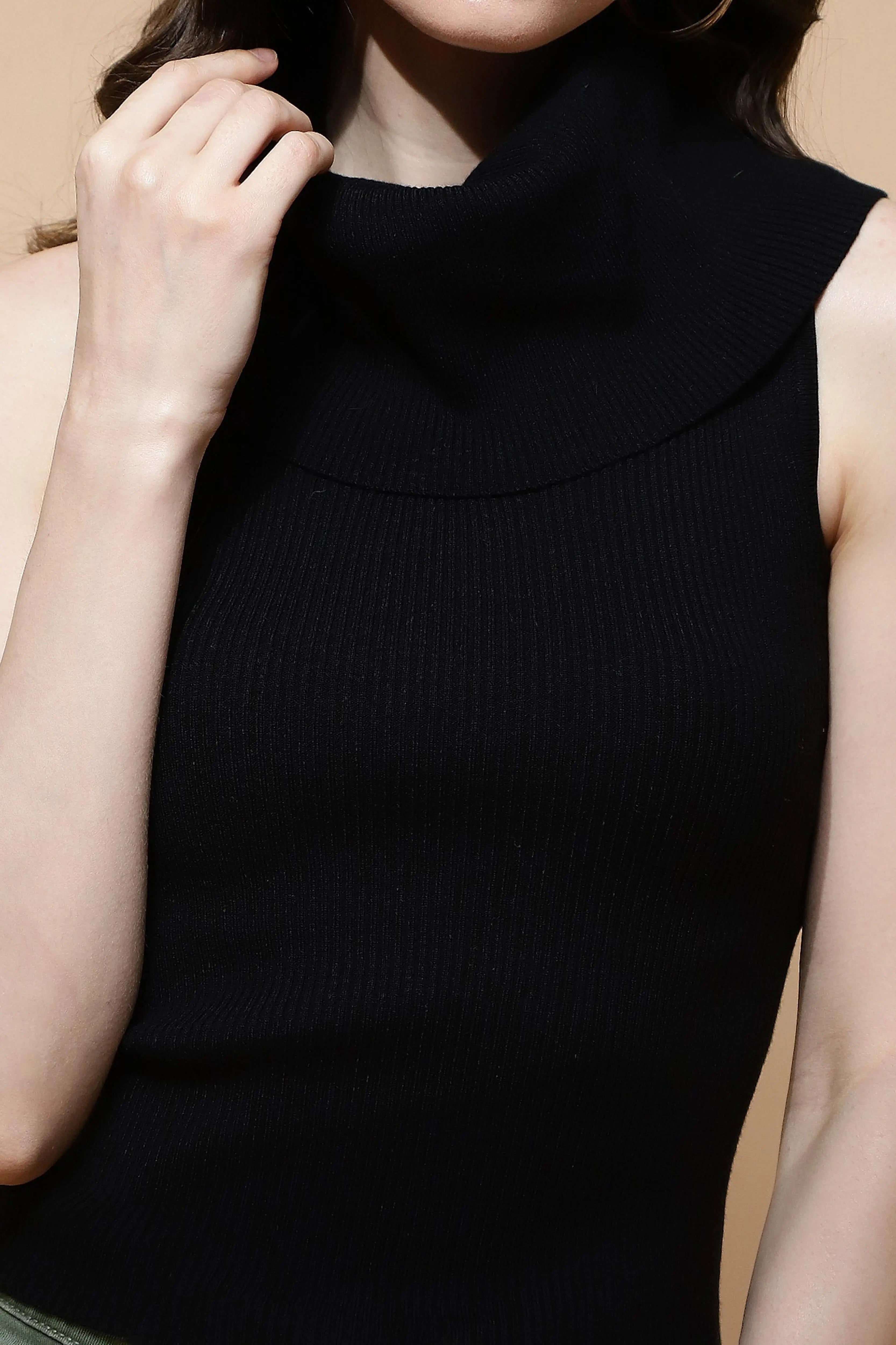 Black  Skivvy Top - Global Republic