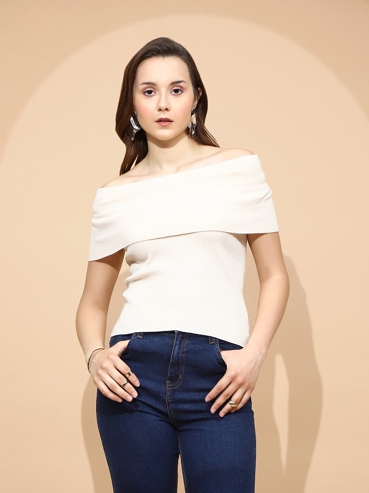 Off White Skivvy Top - Global Republic