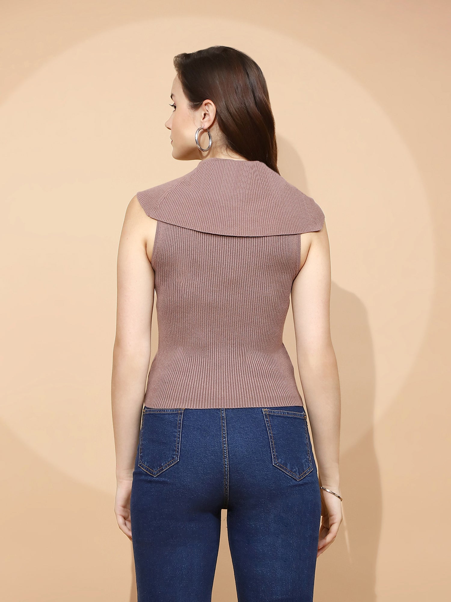 Mocha Ribbed Knit Top - Global Republic