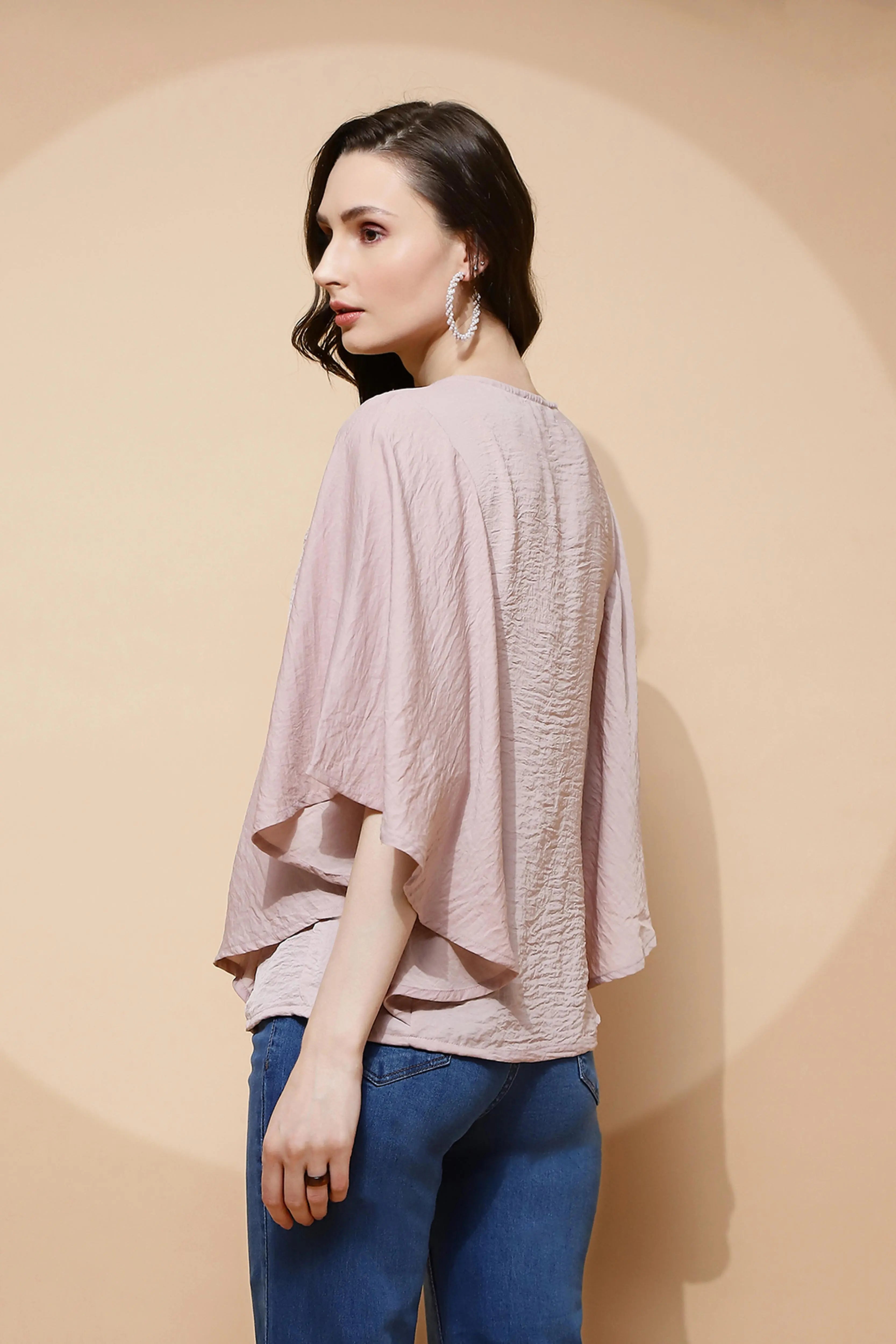 Nude Pink Regular Fit Blouse For Women - Global Republic