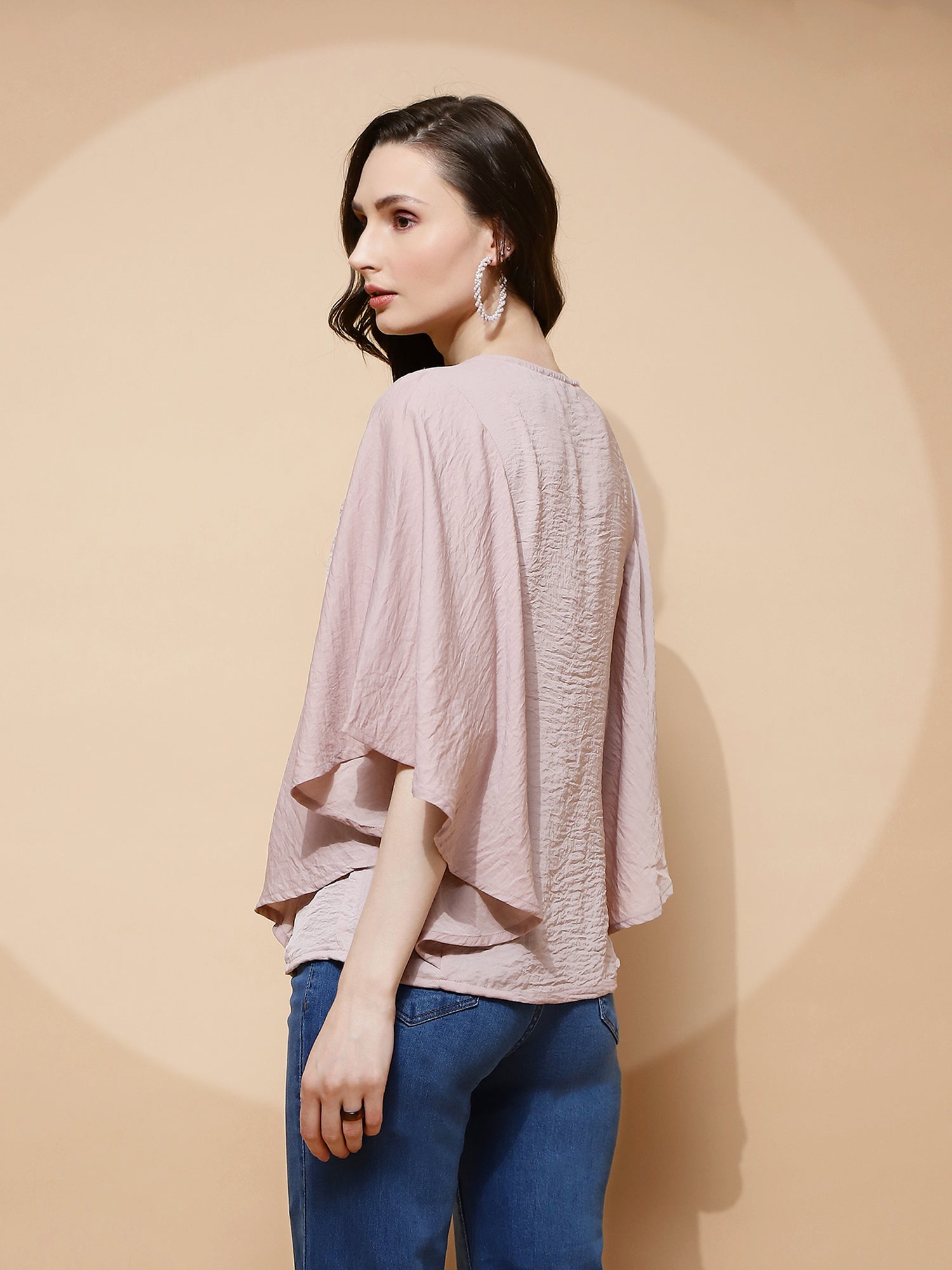 Nude Pink Regular Fit Blouse For Women - Global Republic