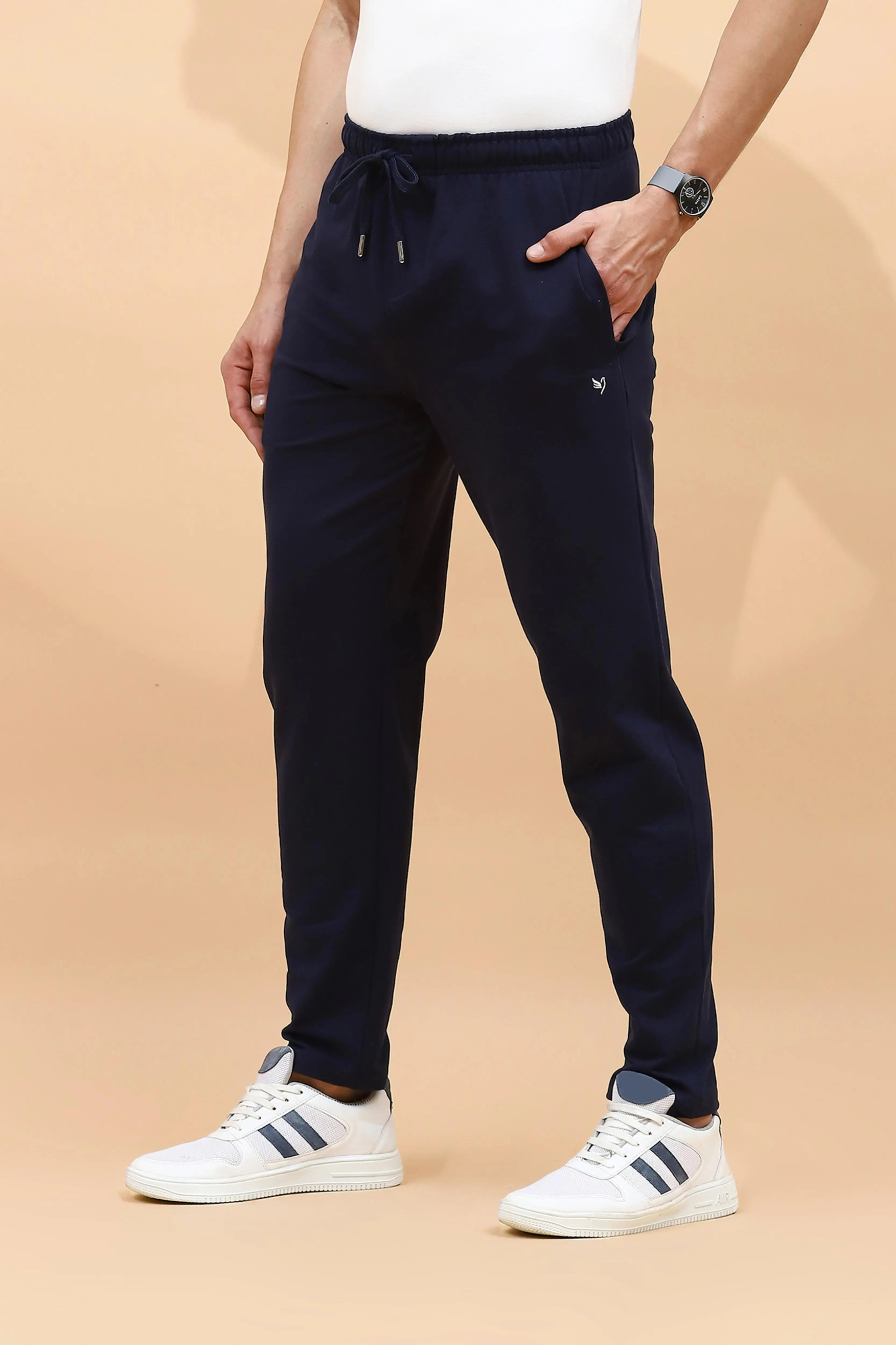 Navy Cotton Regular Fit Lower For Men - Global Republic