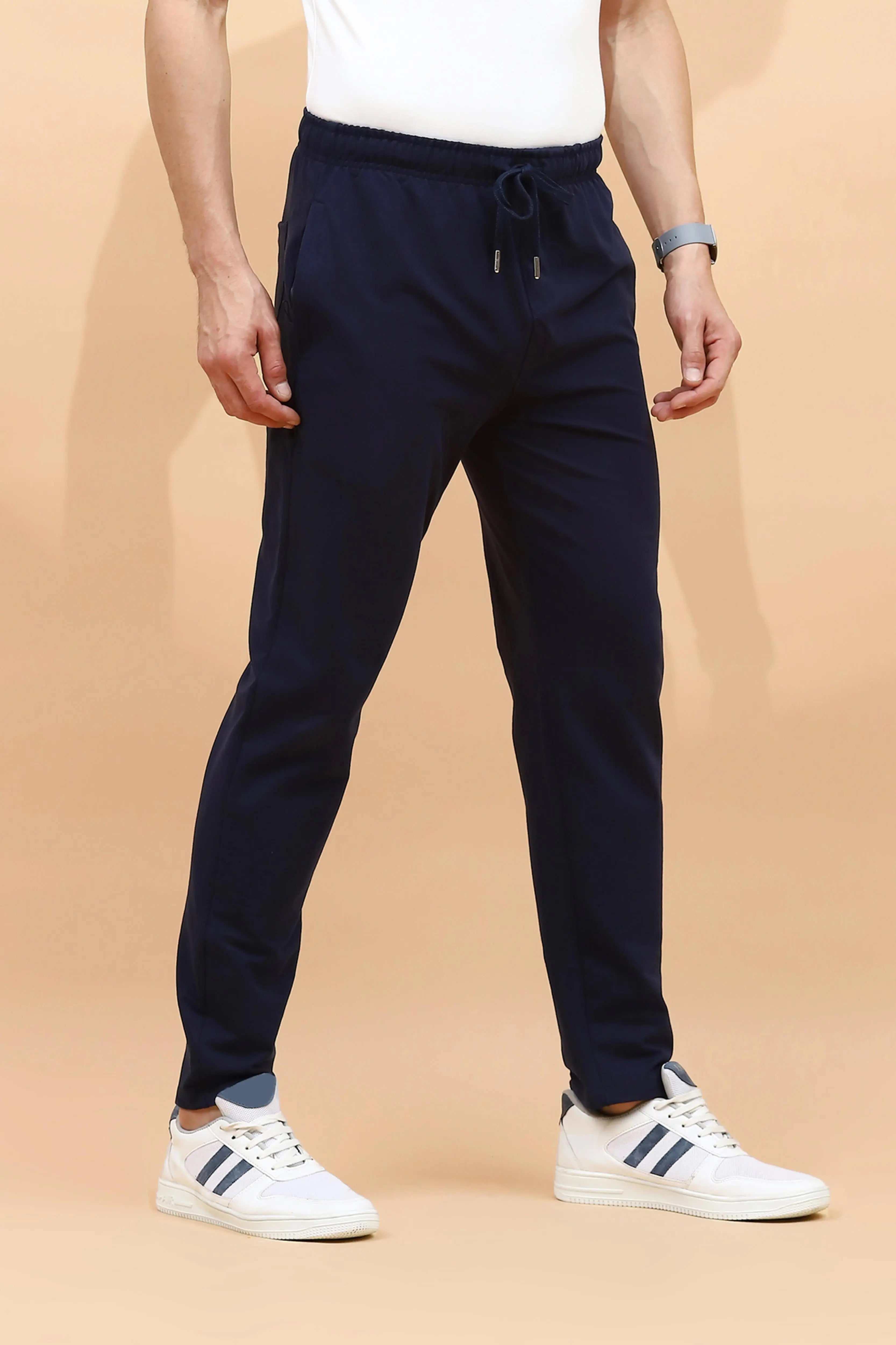 Navy Cotton Regular Fit Lower For Men - Global Republic