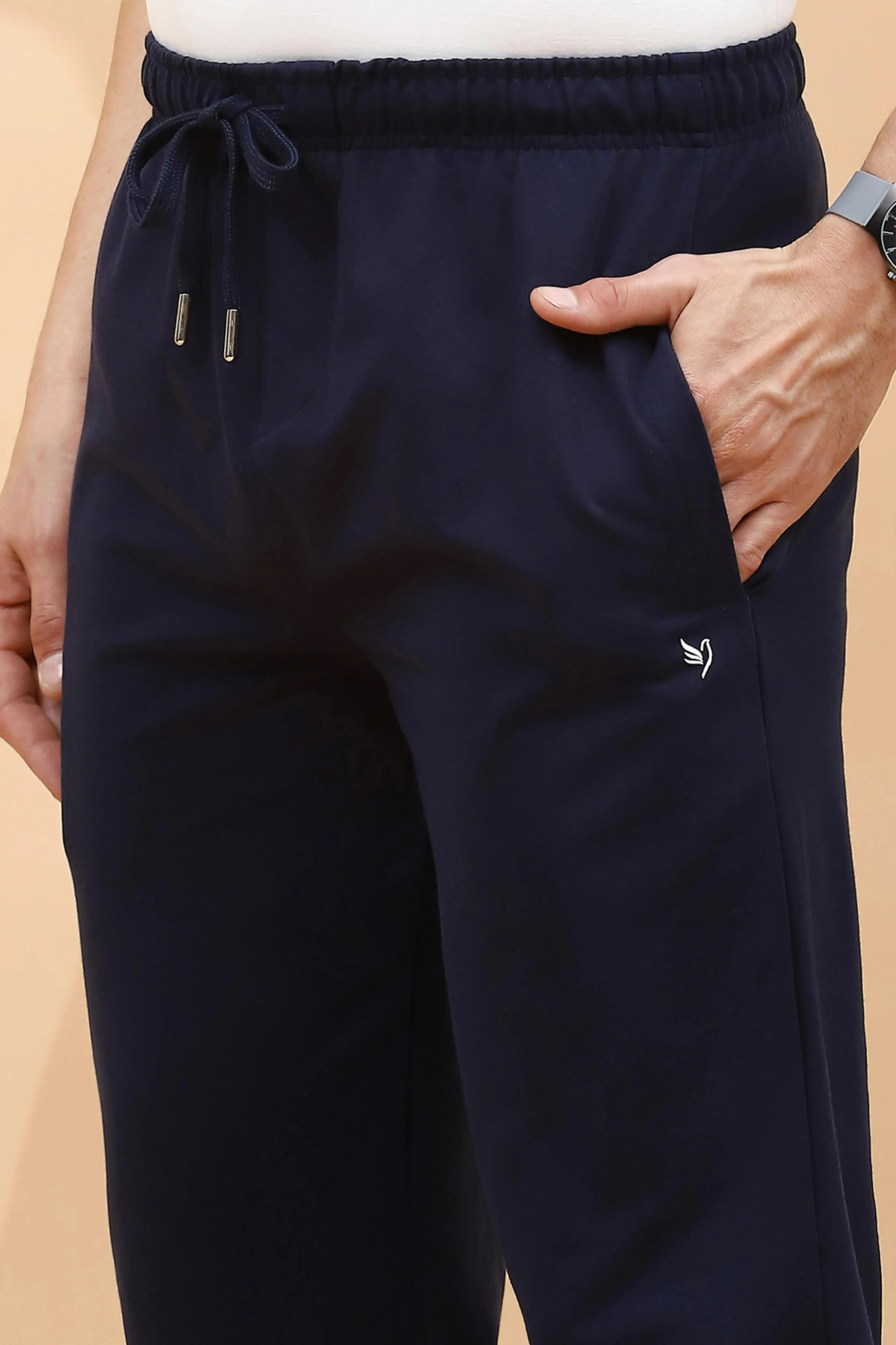 Navy Cotton Regular Fit Lower For Men - Global Republic