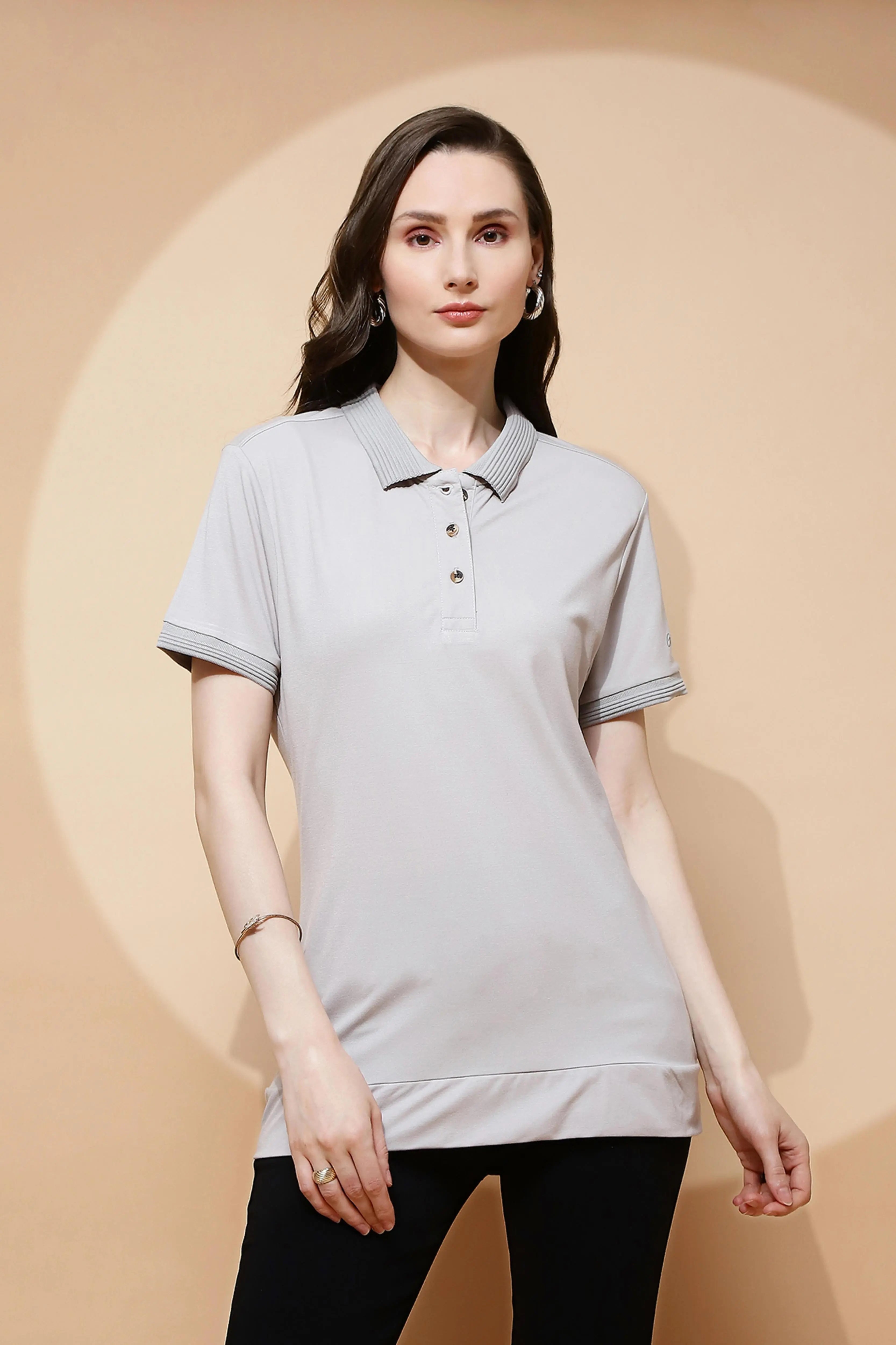 Grey Rayon Blend T-Shirt - Global Republic