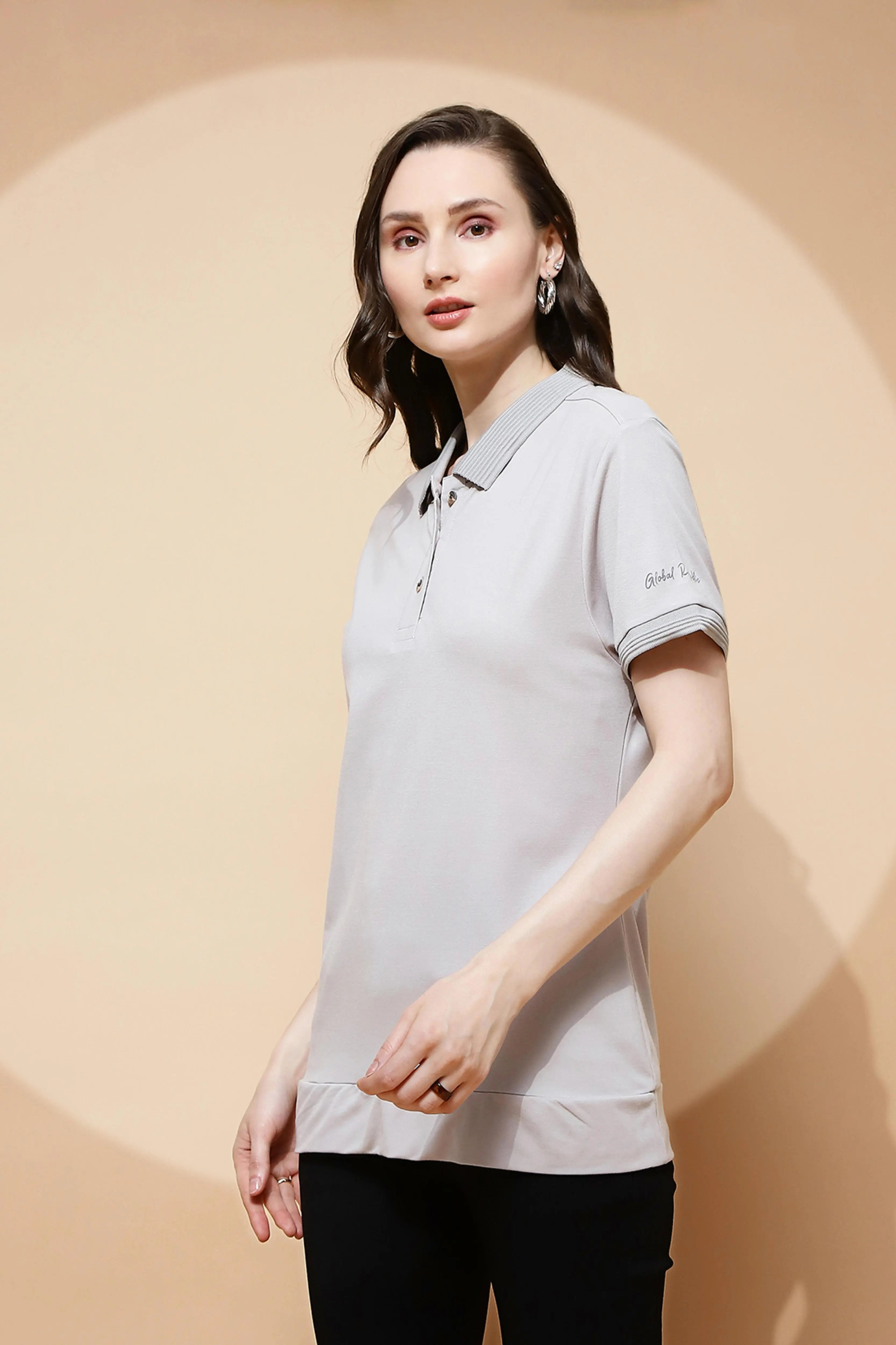 Grey Rayon Blend T-Shirt - Global Republic