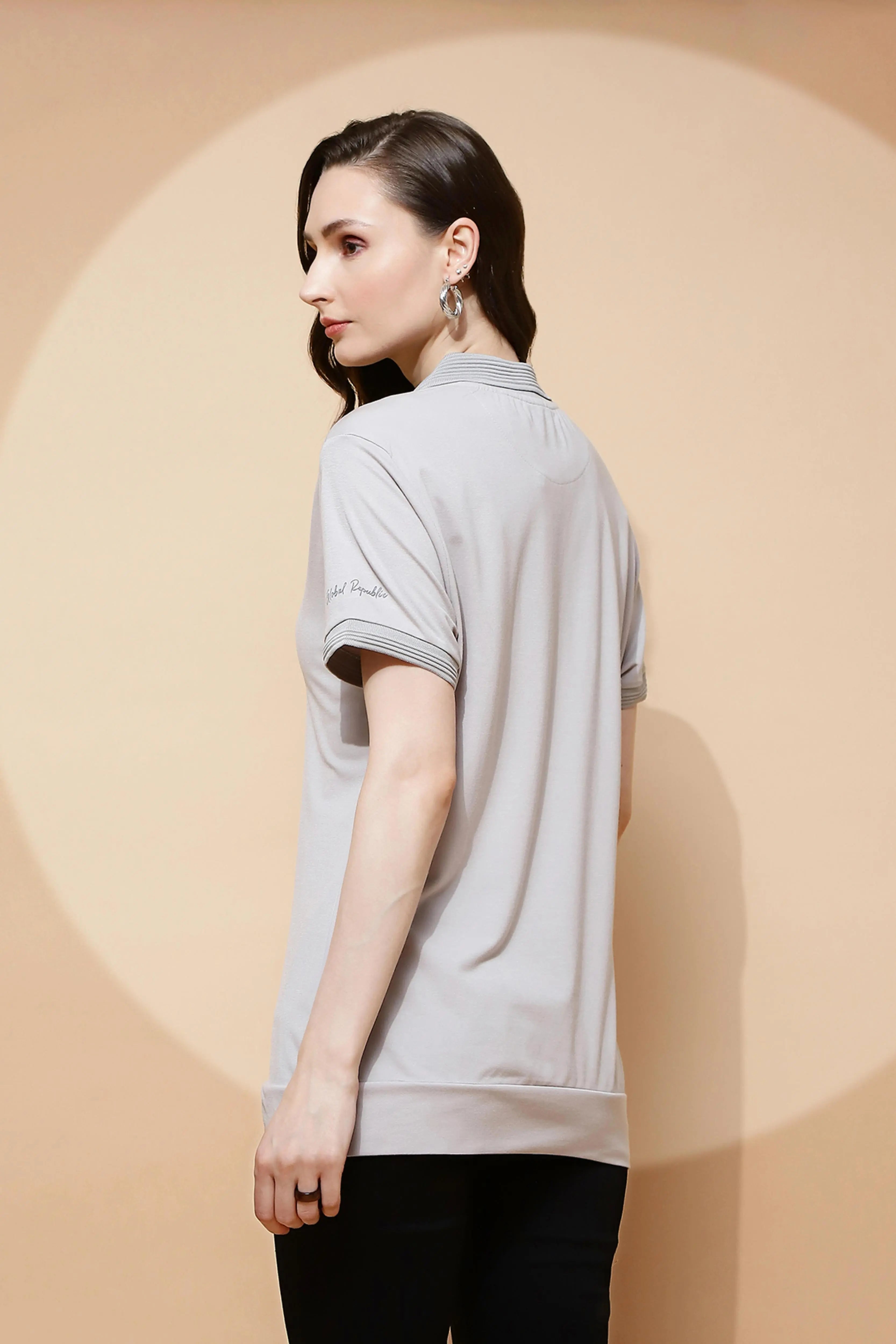 Grey Rayon Blend T-Shirt - Global Republic