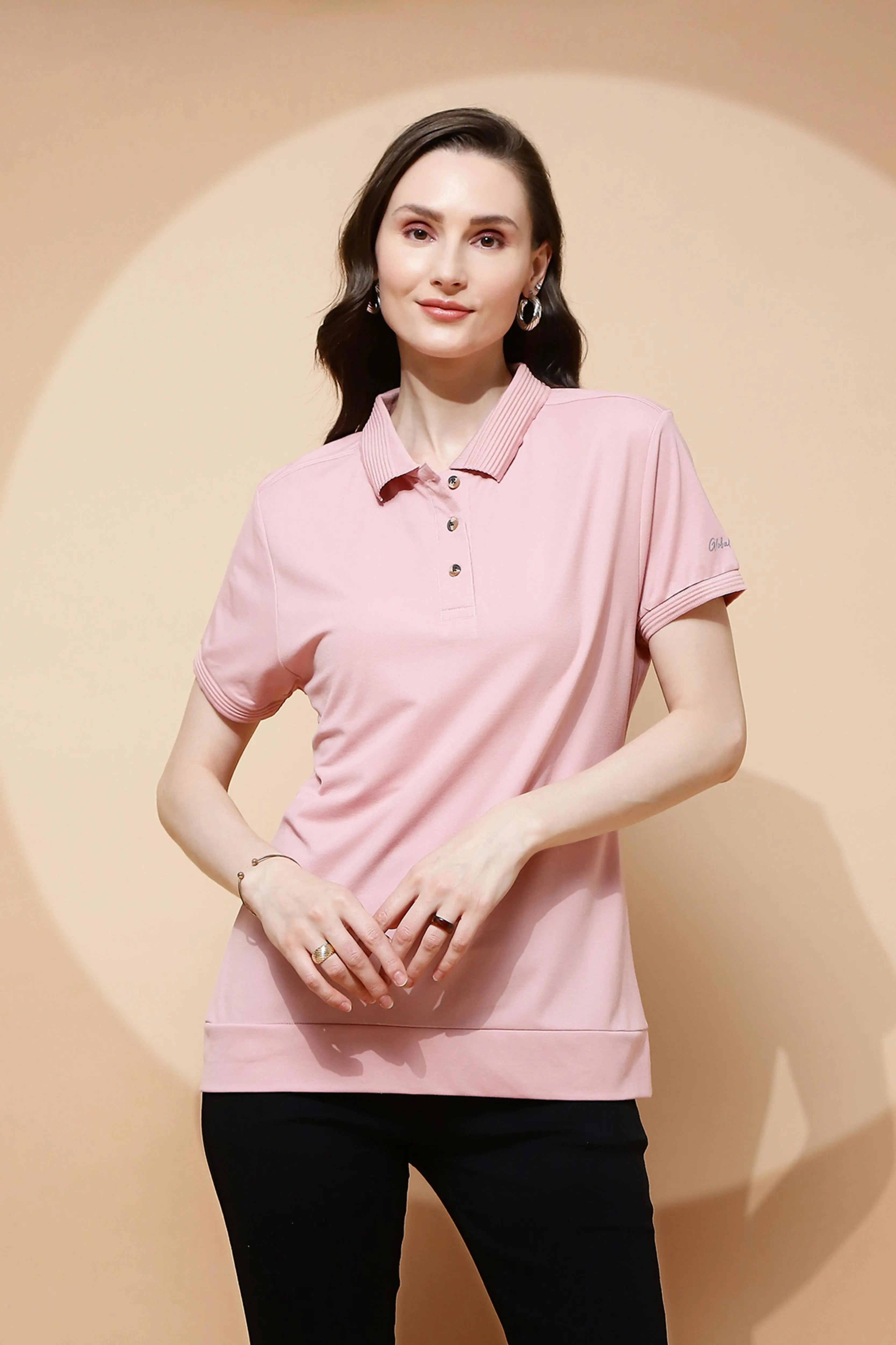 Peach Rayon Blend T-Shirt - Global Republic