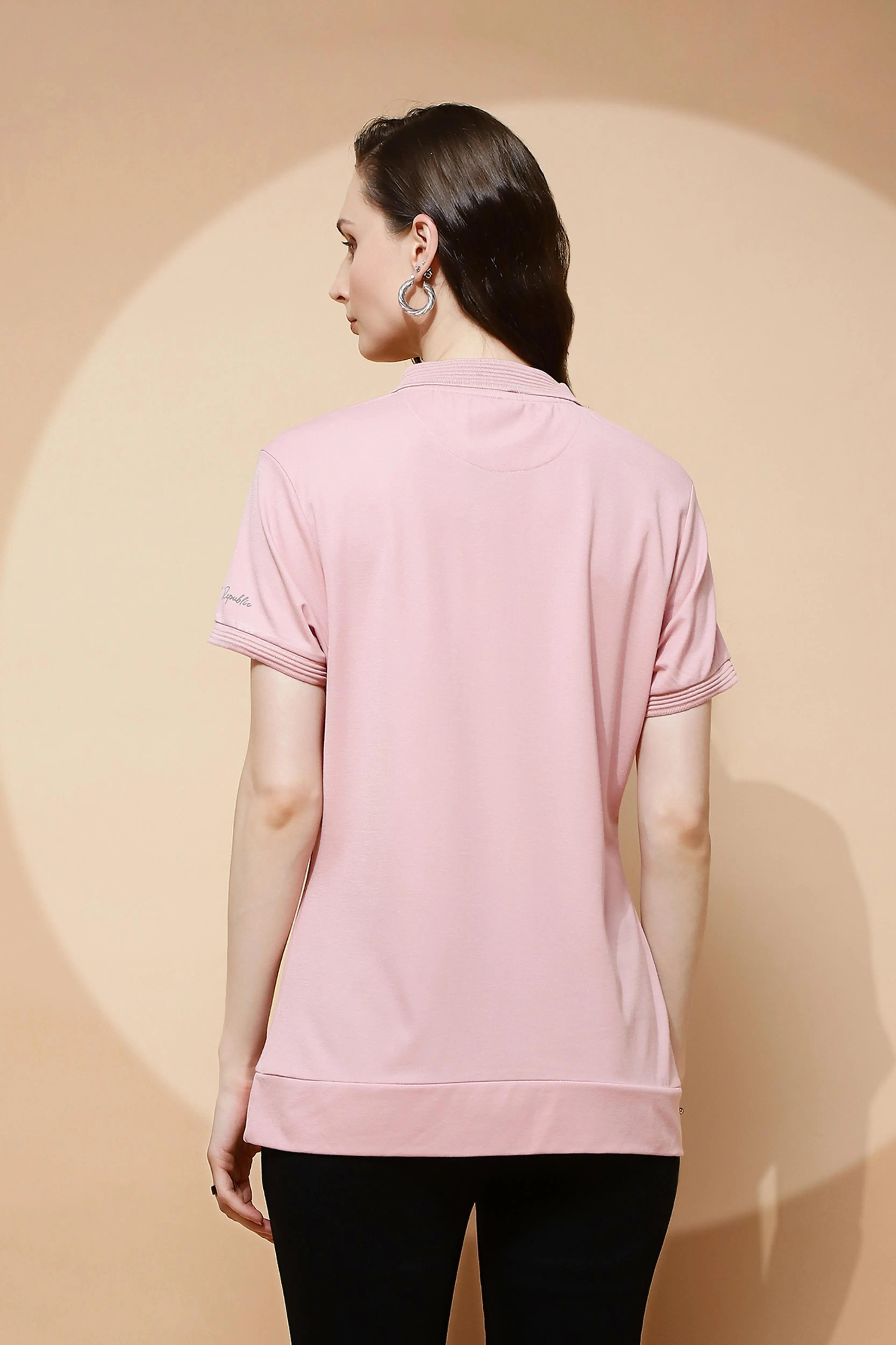 Peach Rayon Blend T-Shirt - Global Republic