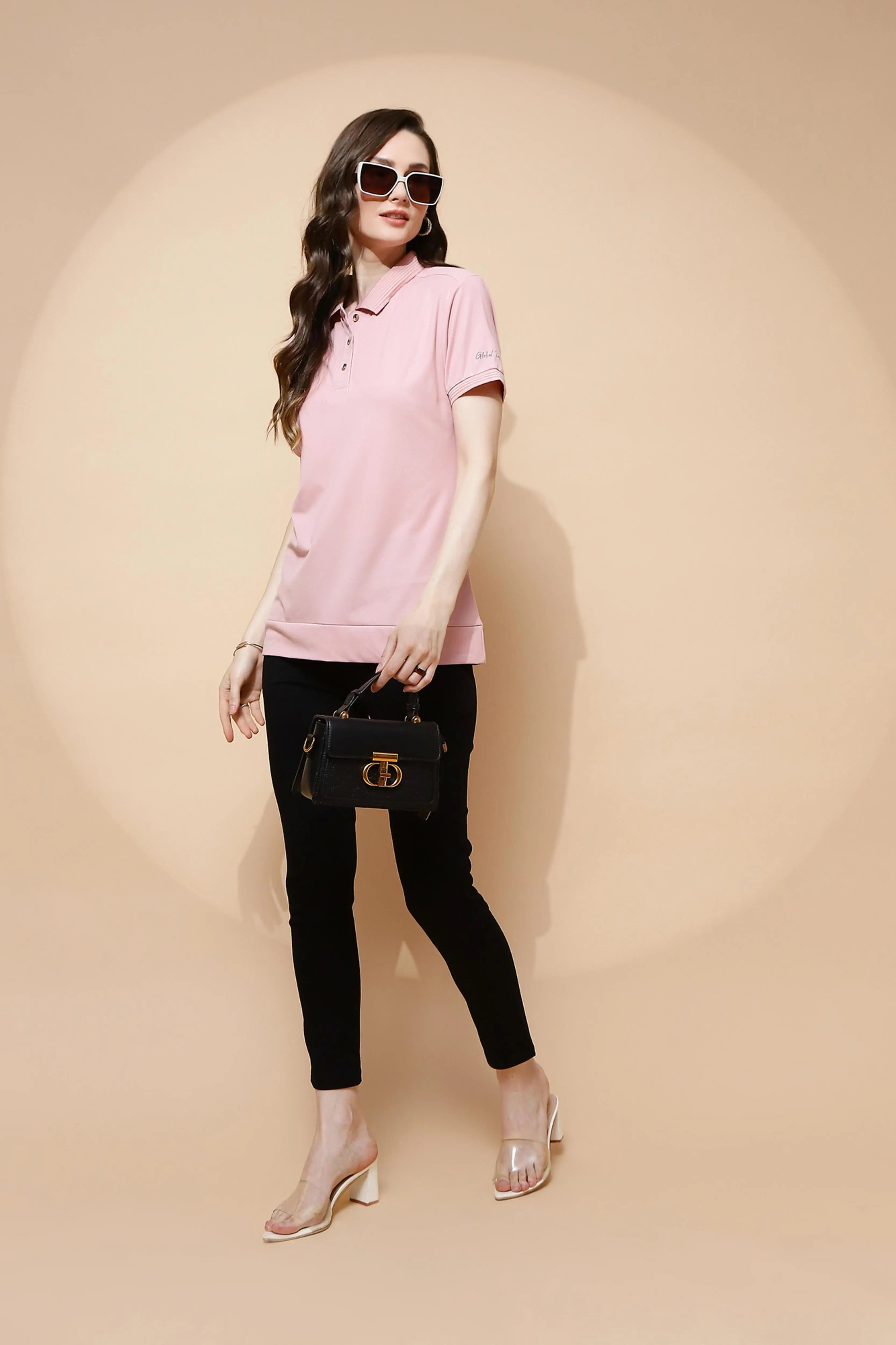 Peach Rayon Blend T-Shirt - Global Republic