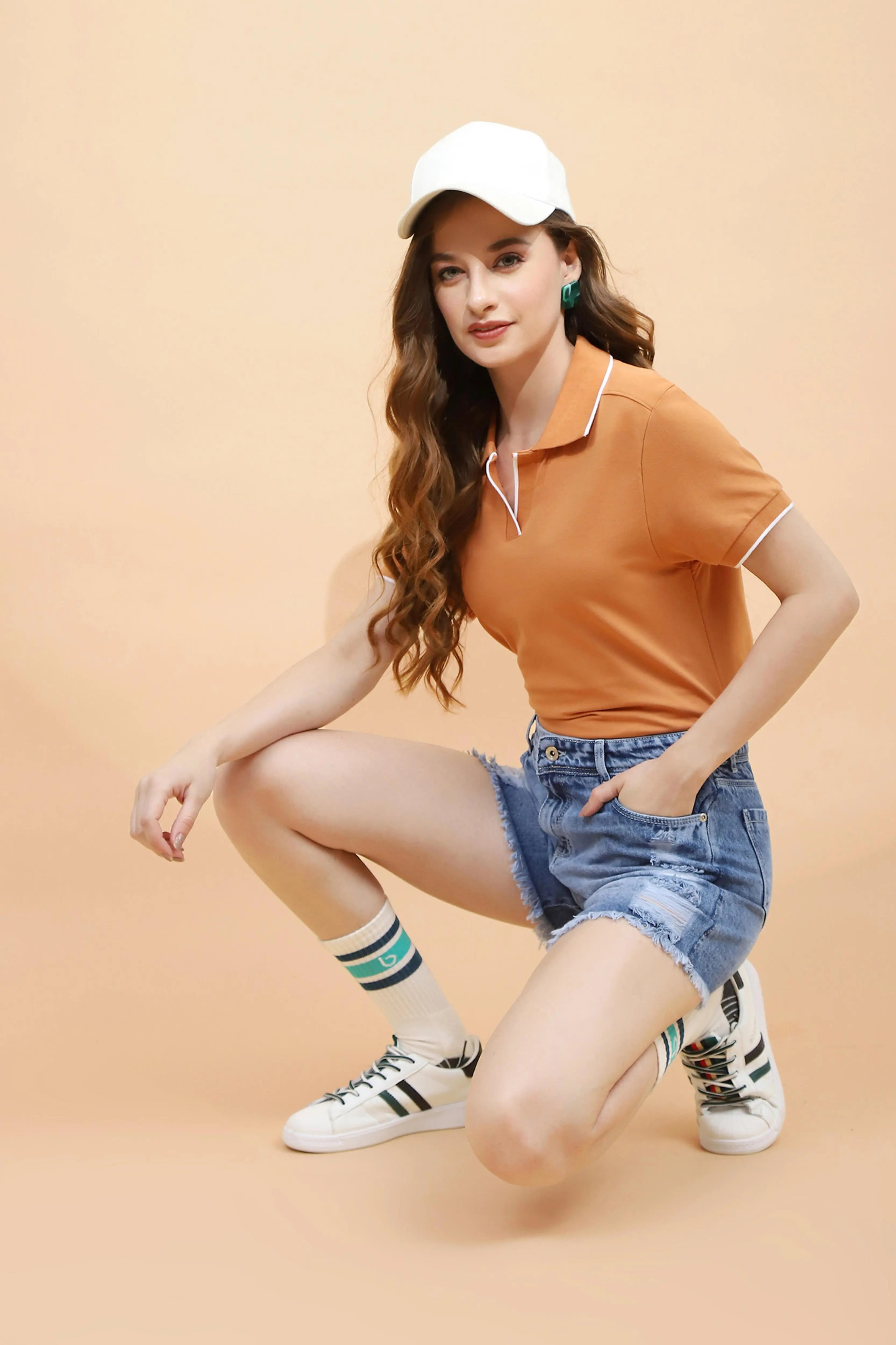 Rust Cotton Blend T-Shirt - Global Republic