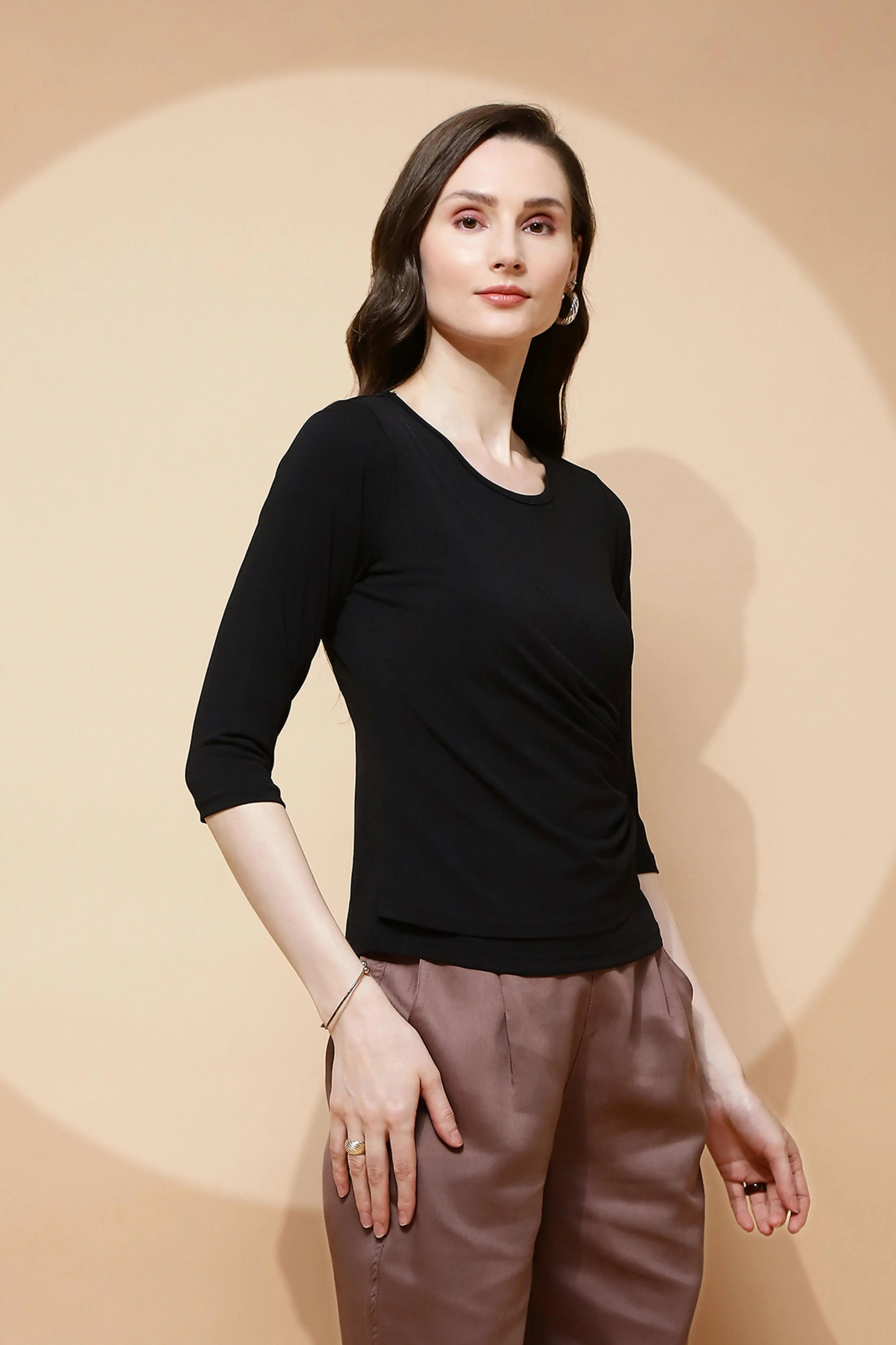 Black Regular Fit Top - Global Republic