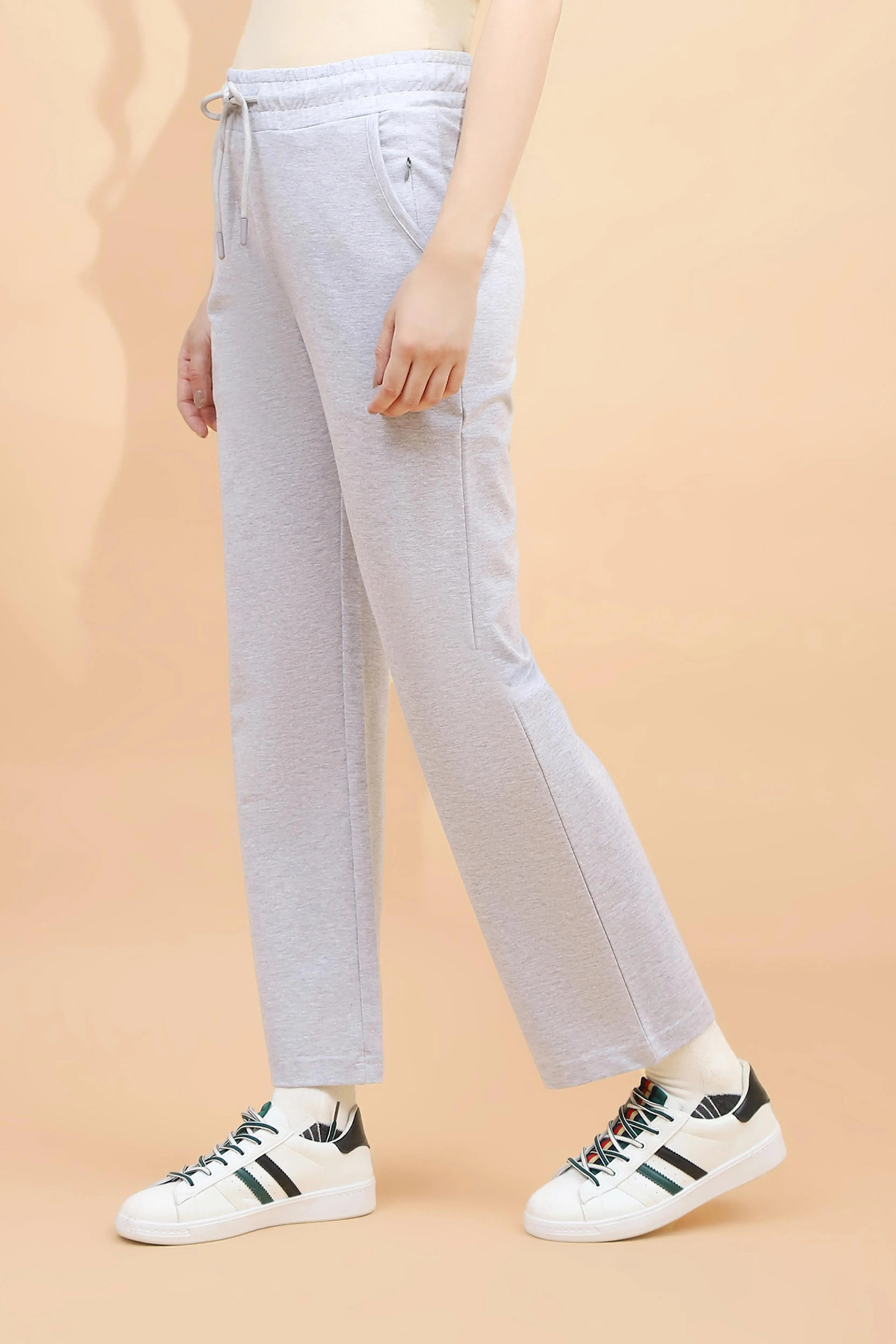 Ecru Melange Cotton Blend Lower - Global Republic