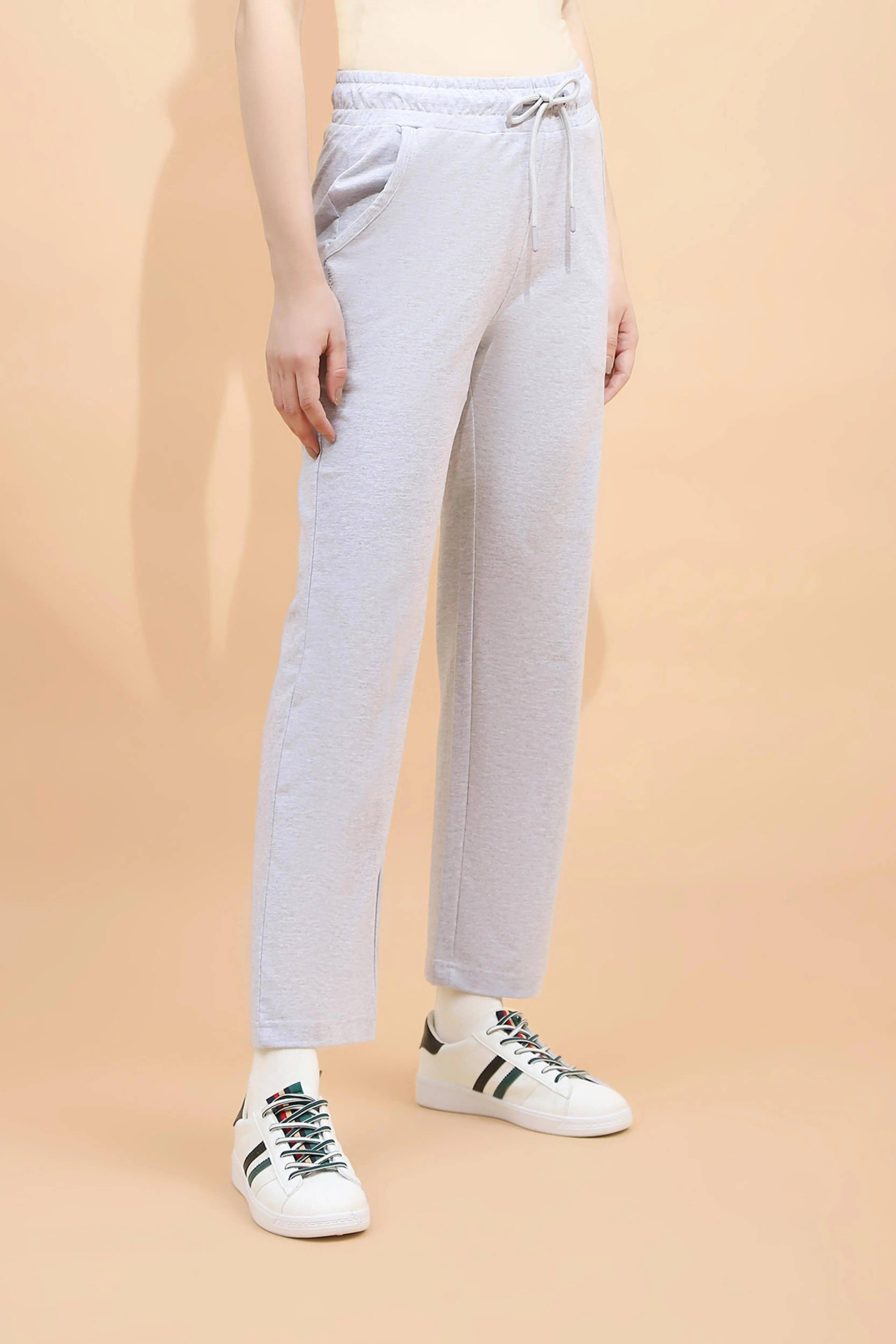 Ecru Melange Cotton Blend Lower - Global Republic