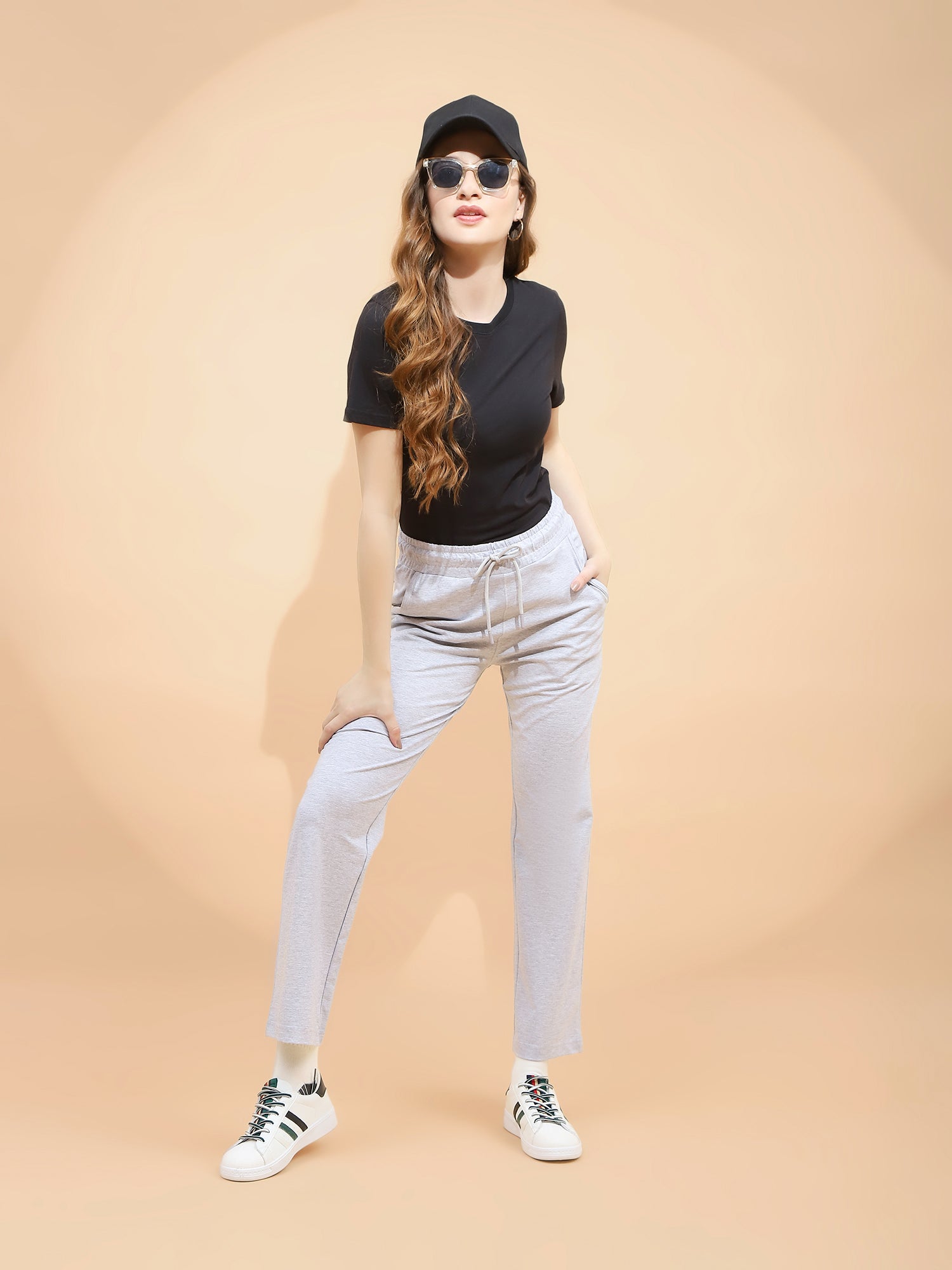 Ecru Melange Cotton Blend Lower - Global Republic