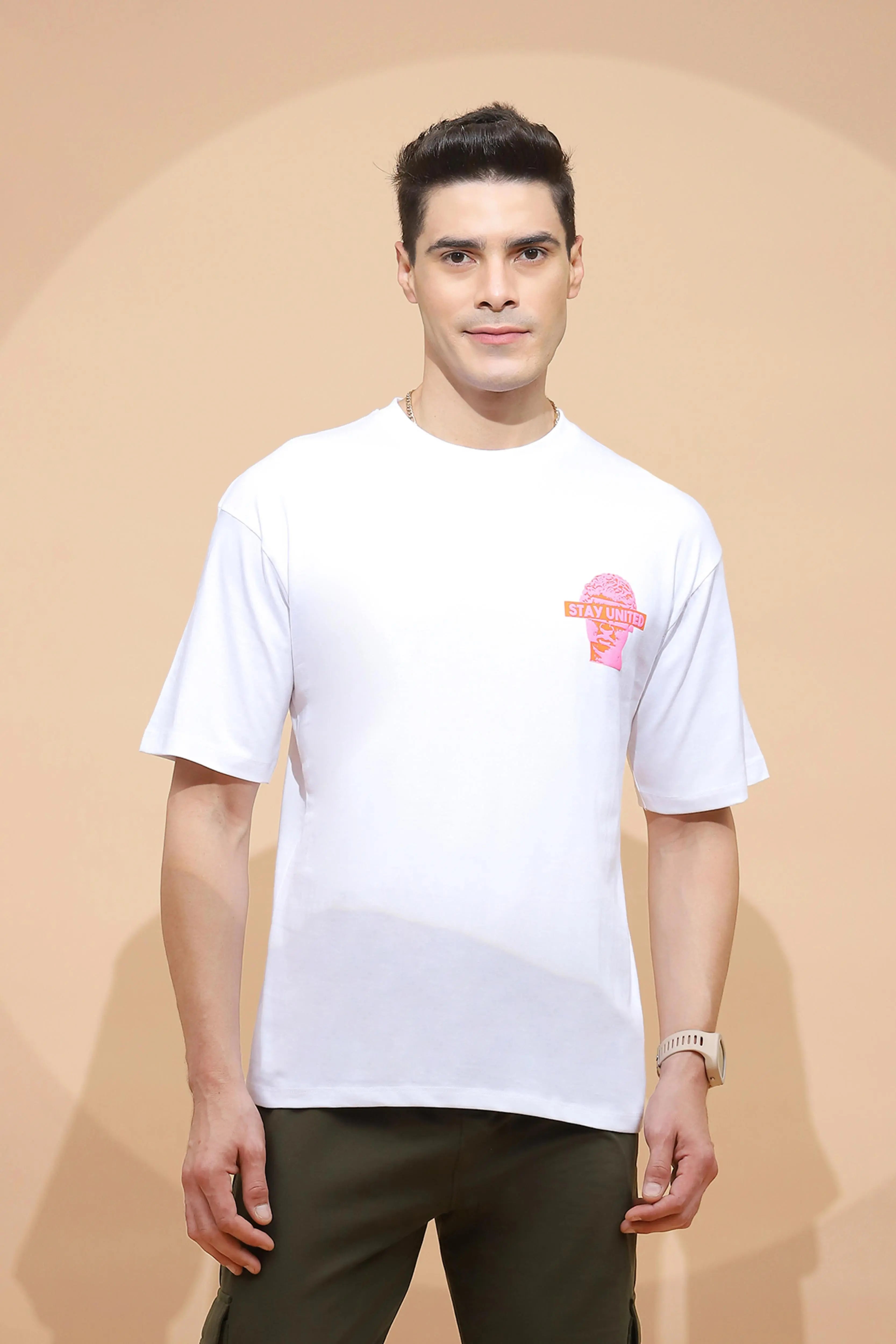 Cotton Regular Fit White T-Shirt - Global Republic