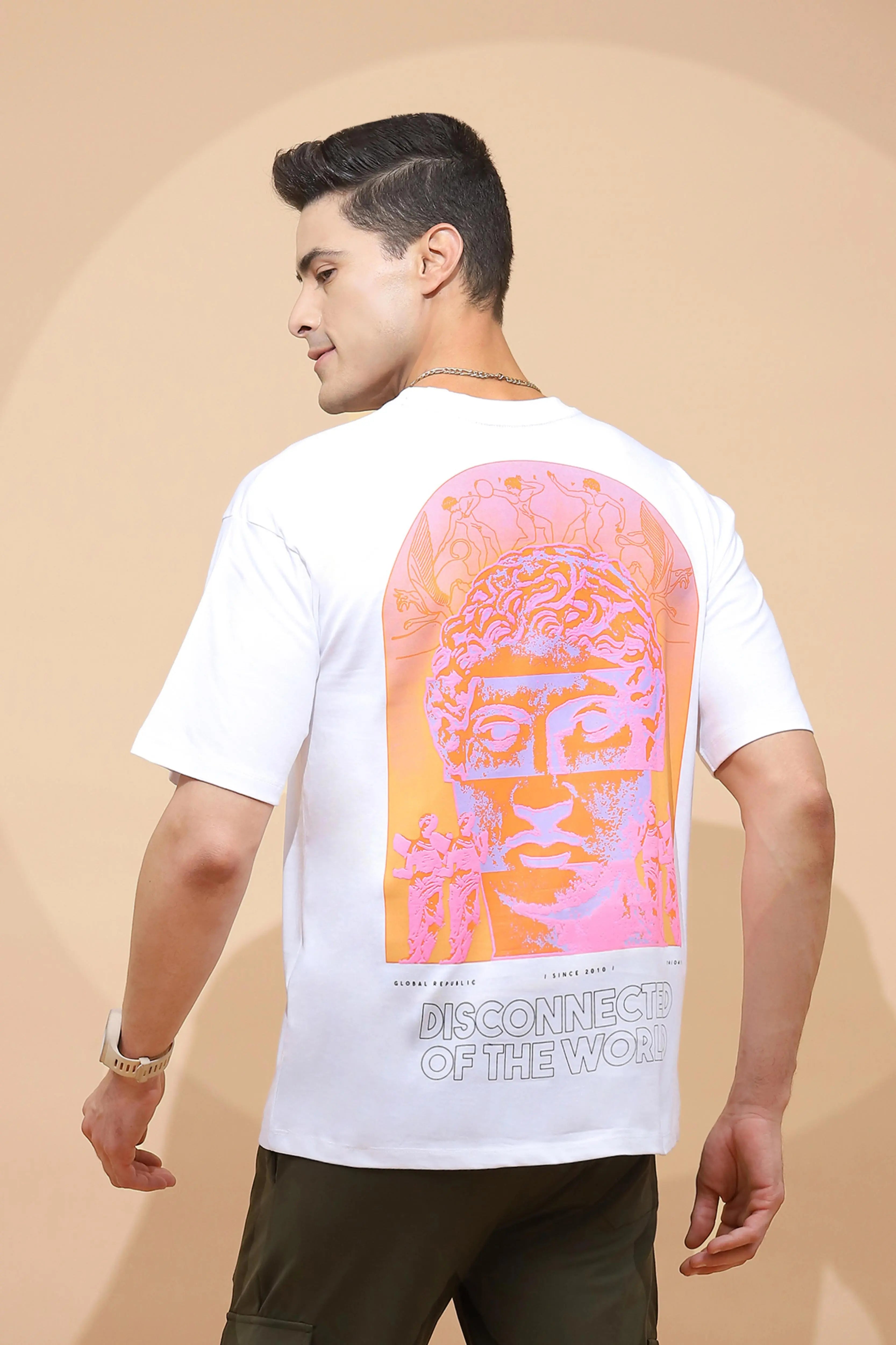 Cotton Regular Fit White T-Shirt - Global Republic