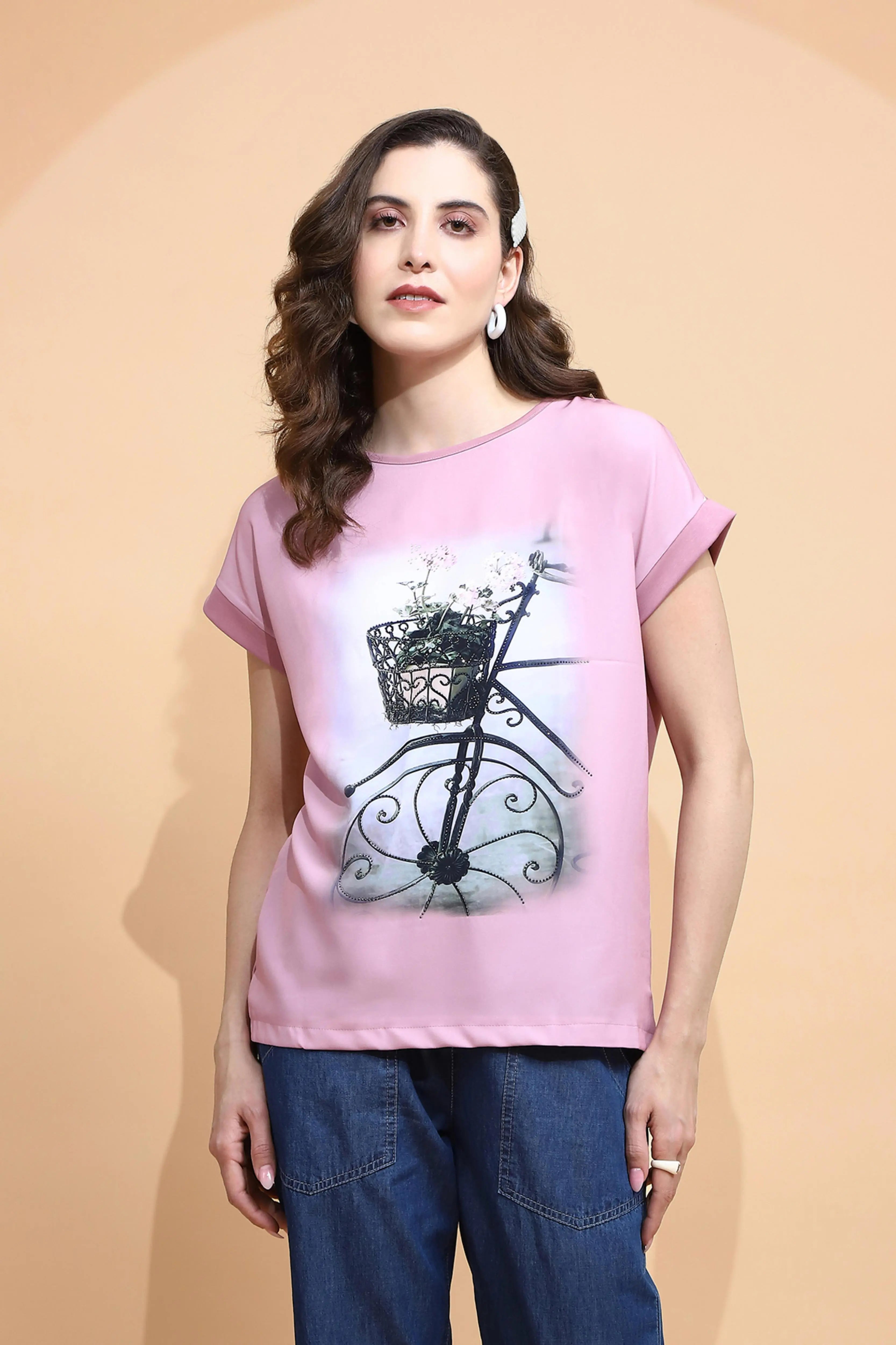 Pink Graphic Cotton Top - Global Republic