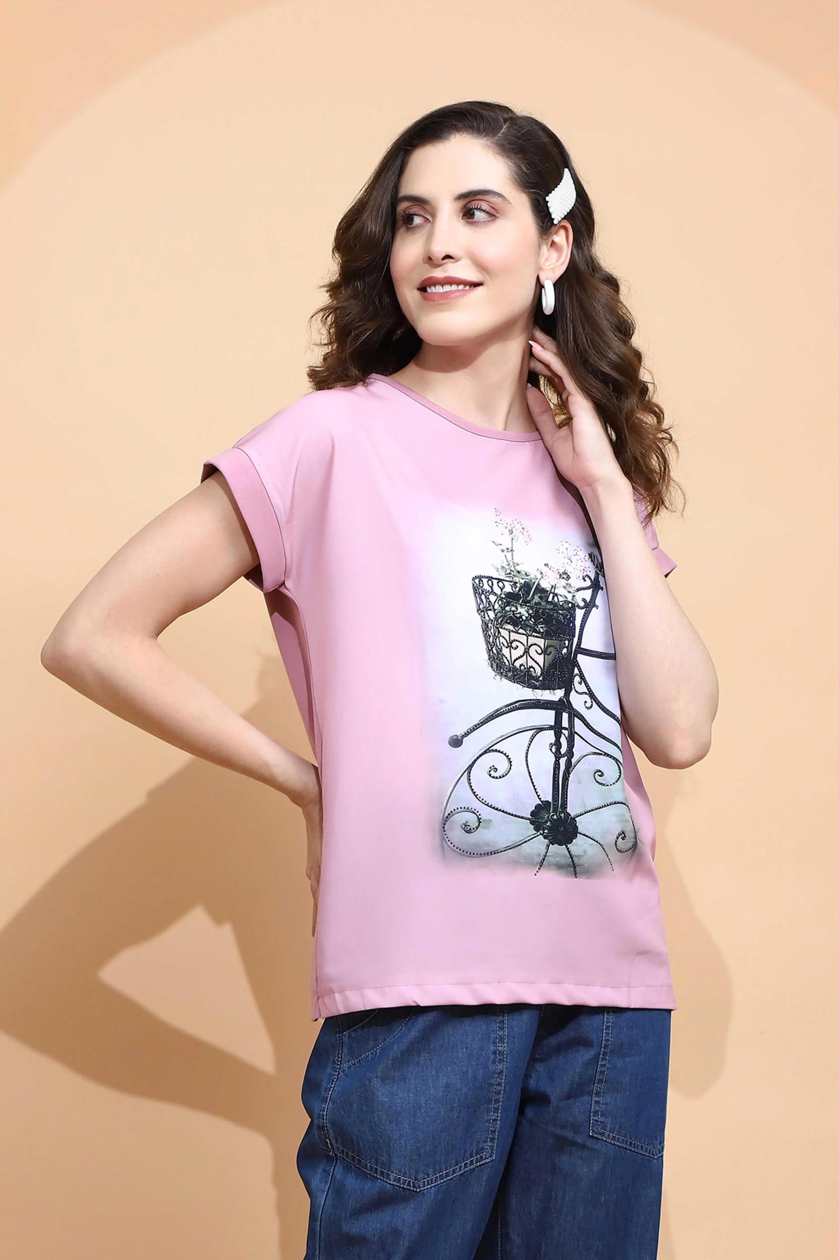 Pink Graphic Cotton Top - Global Republic