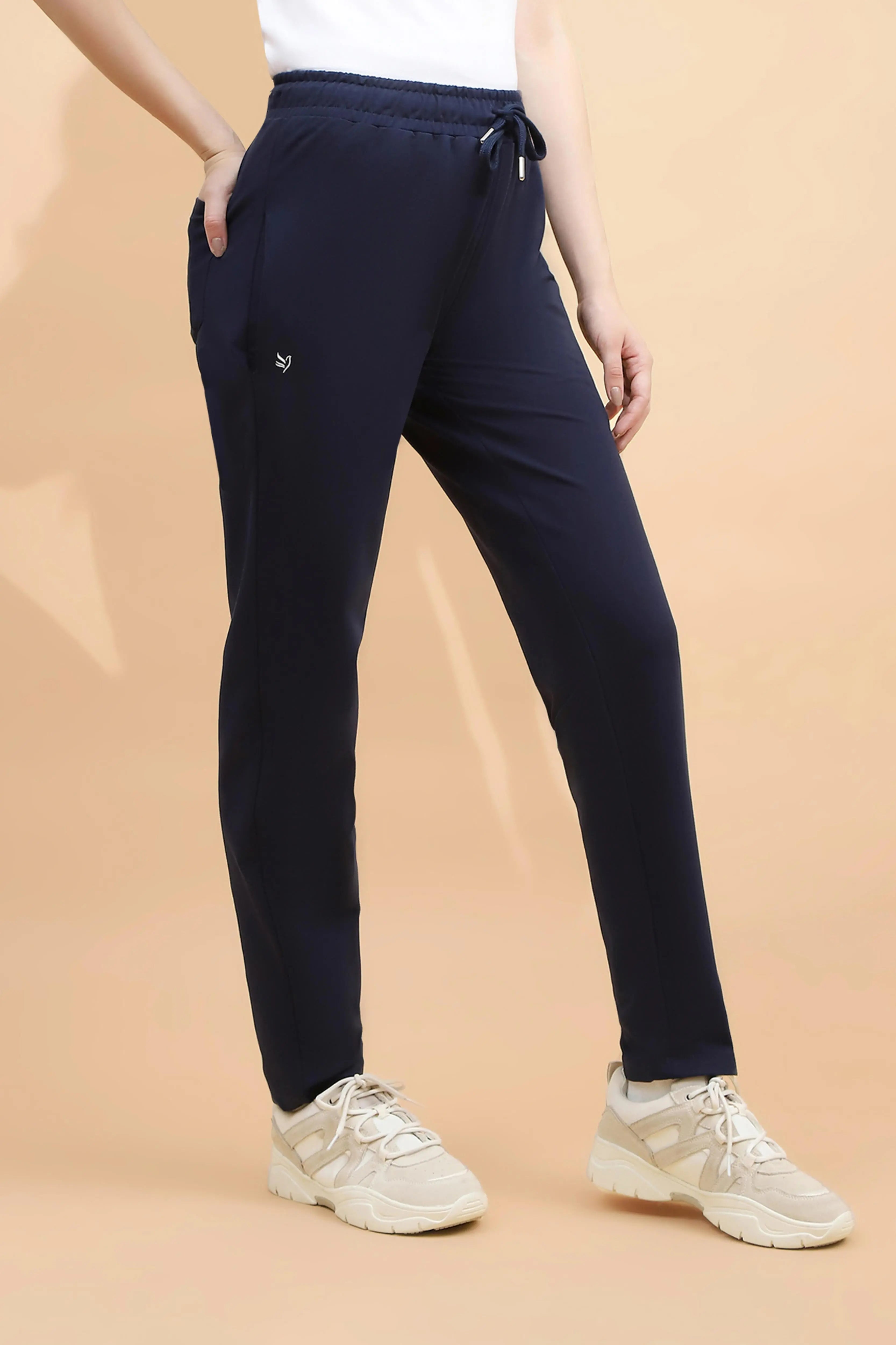 Blue Cotton Blend Regular Fit Lower - Global Republic