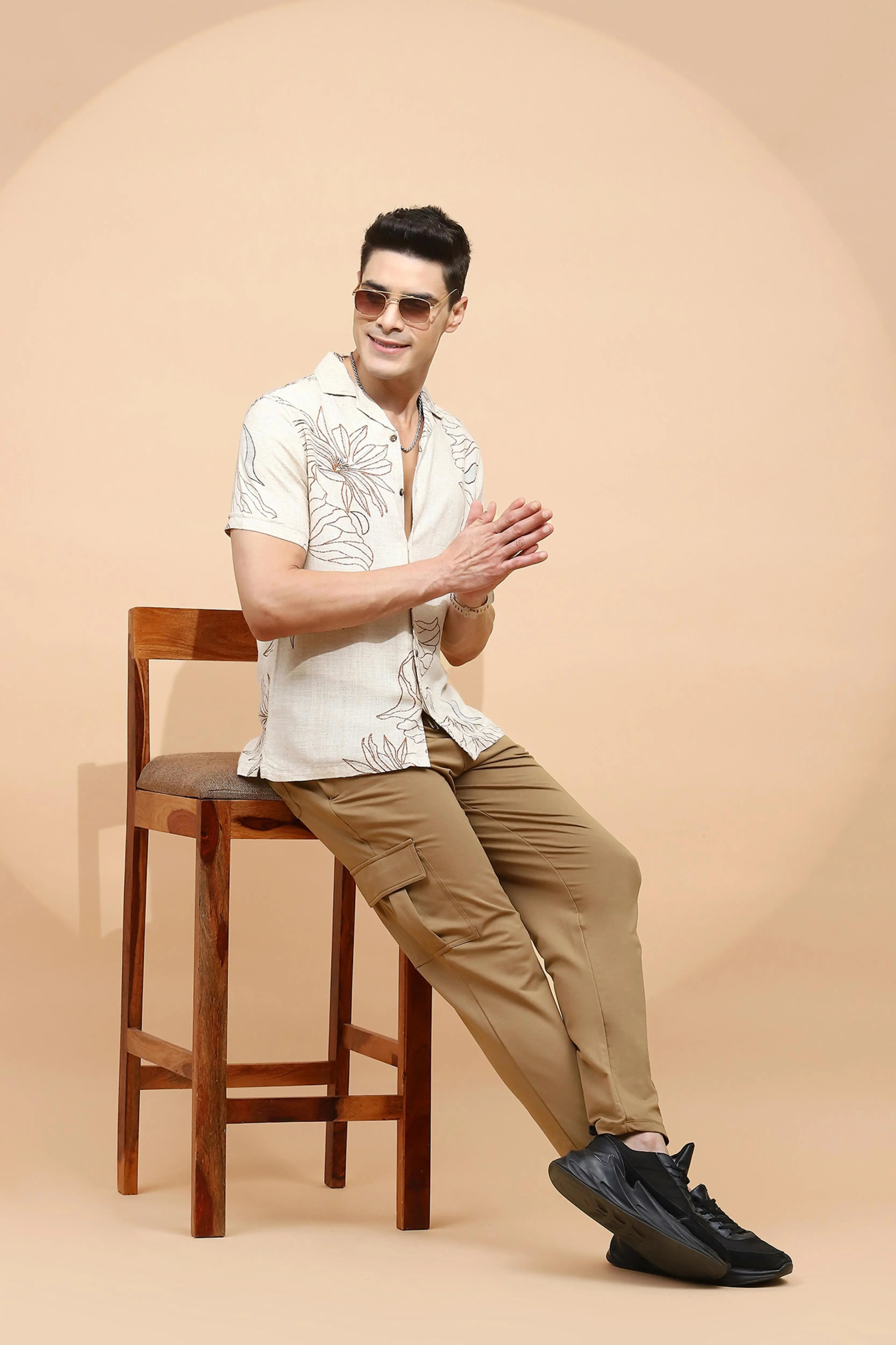 Natural Beige Cotton Shirt - Global Republic