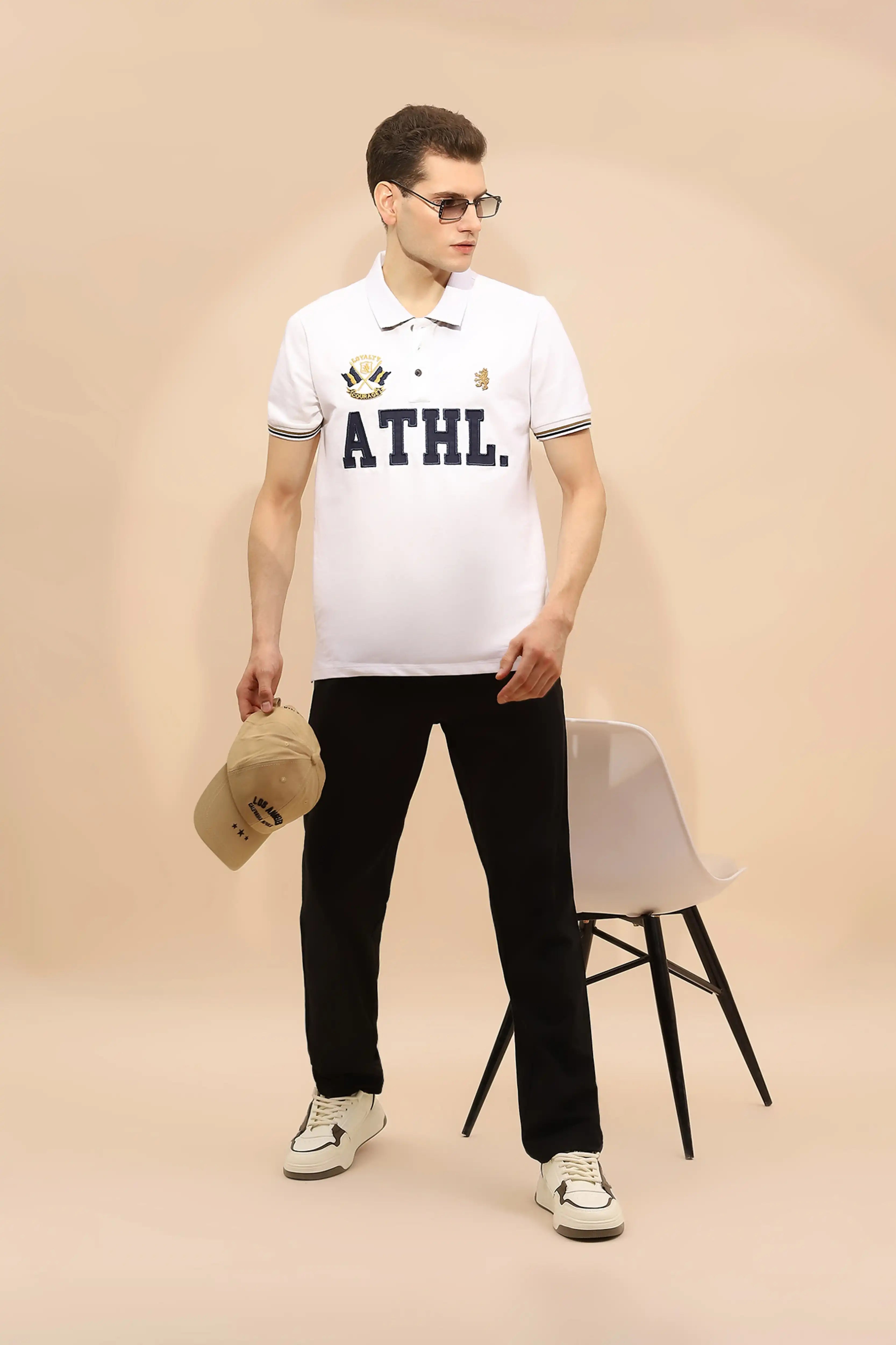 Black Cotton Regular Fit Blend Lower