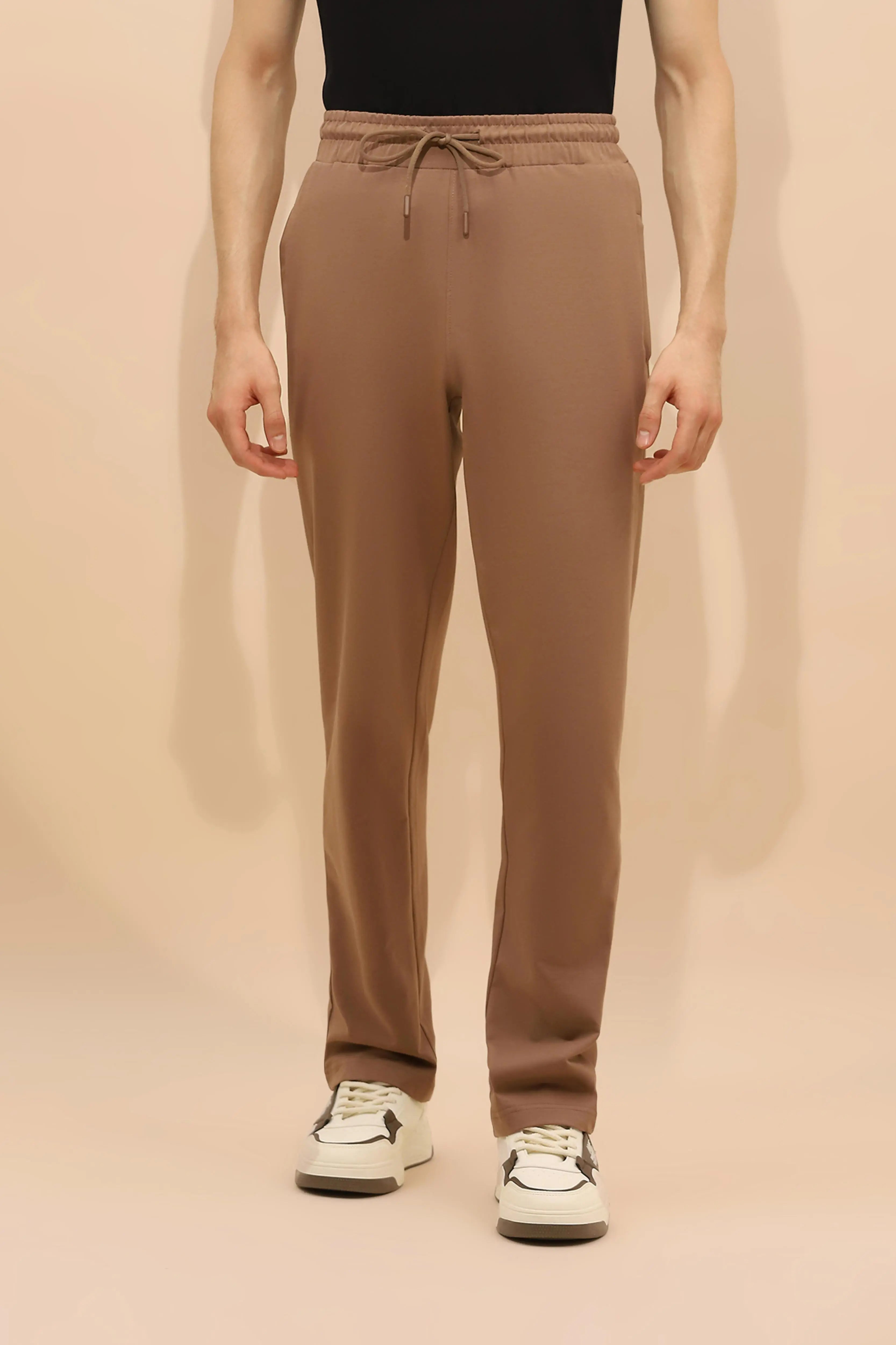 Camel Cotton Blend Regular Fit Lower - Global Republic