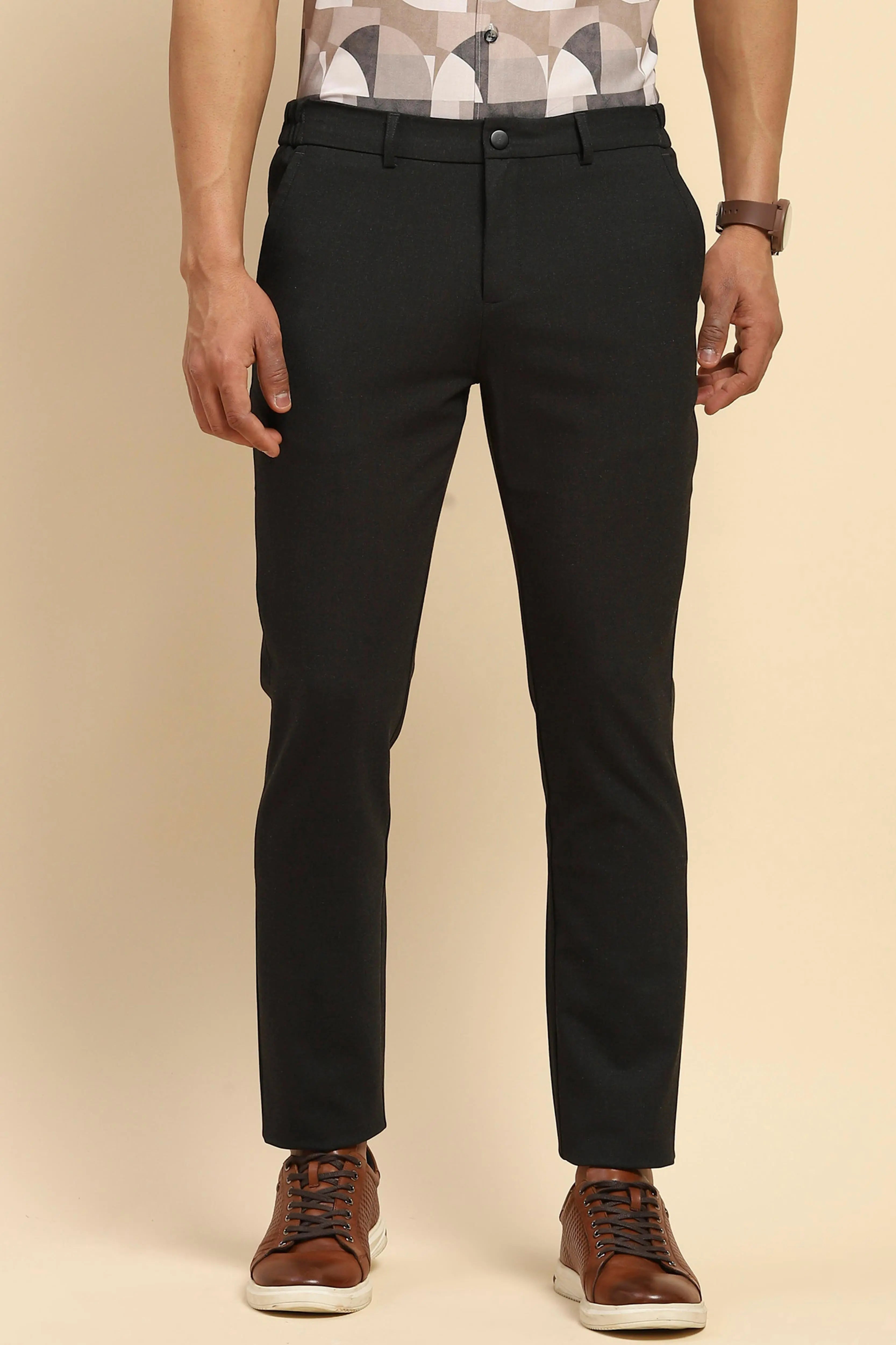 Coal Cotton Blend Relaxed Fit Trouser - Global Republic