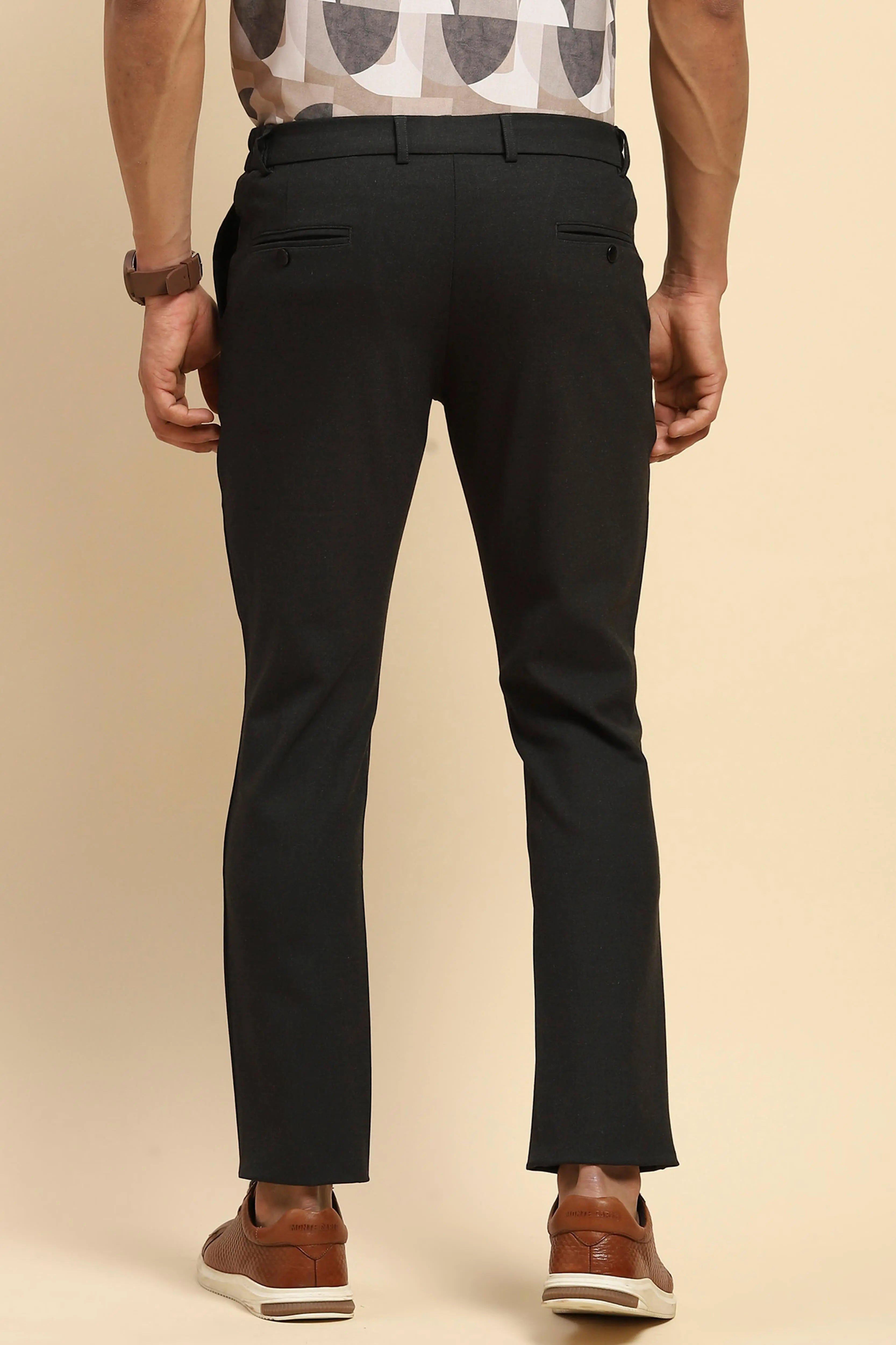Coal Cotton Blend Relaxed Fit Trouser - Global Republic