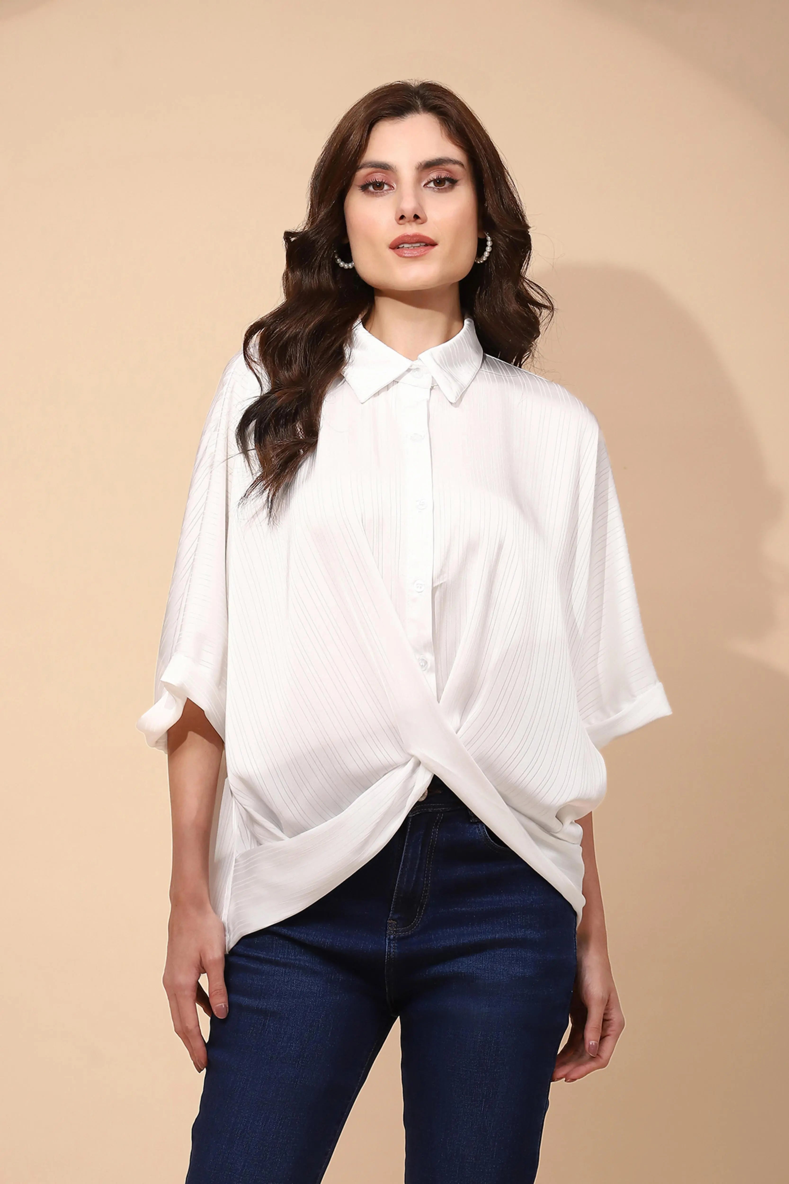 White  Blouson Top - Global Republic
