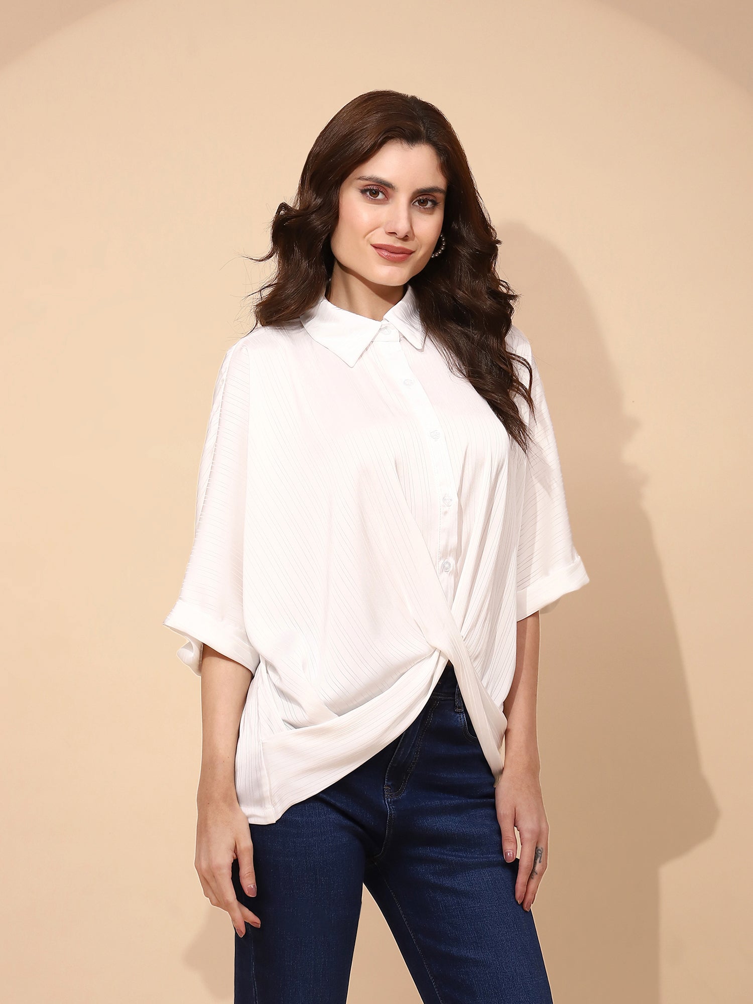 White  Blouson Top - Global Republic