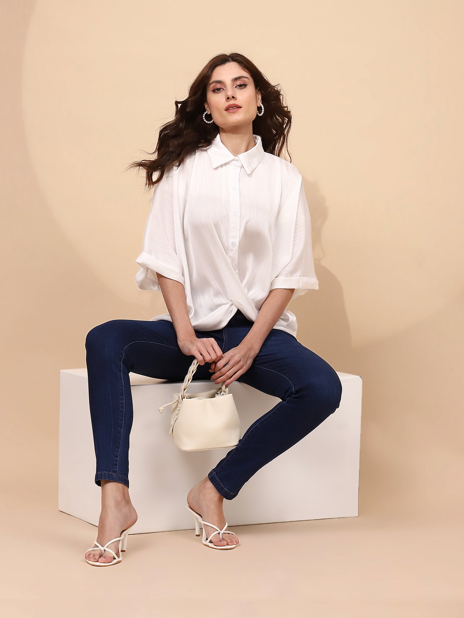White  Blouson Top - Global Republic