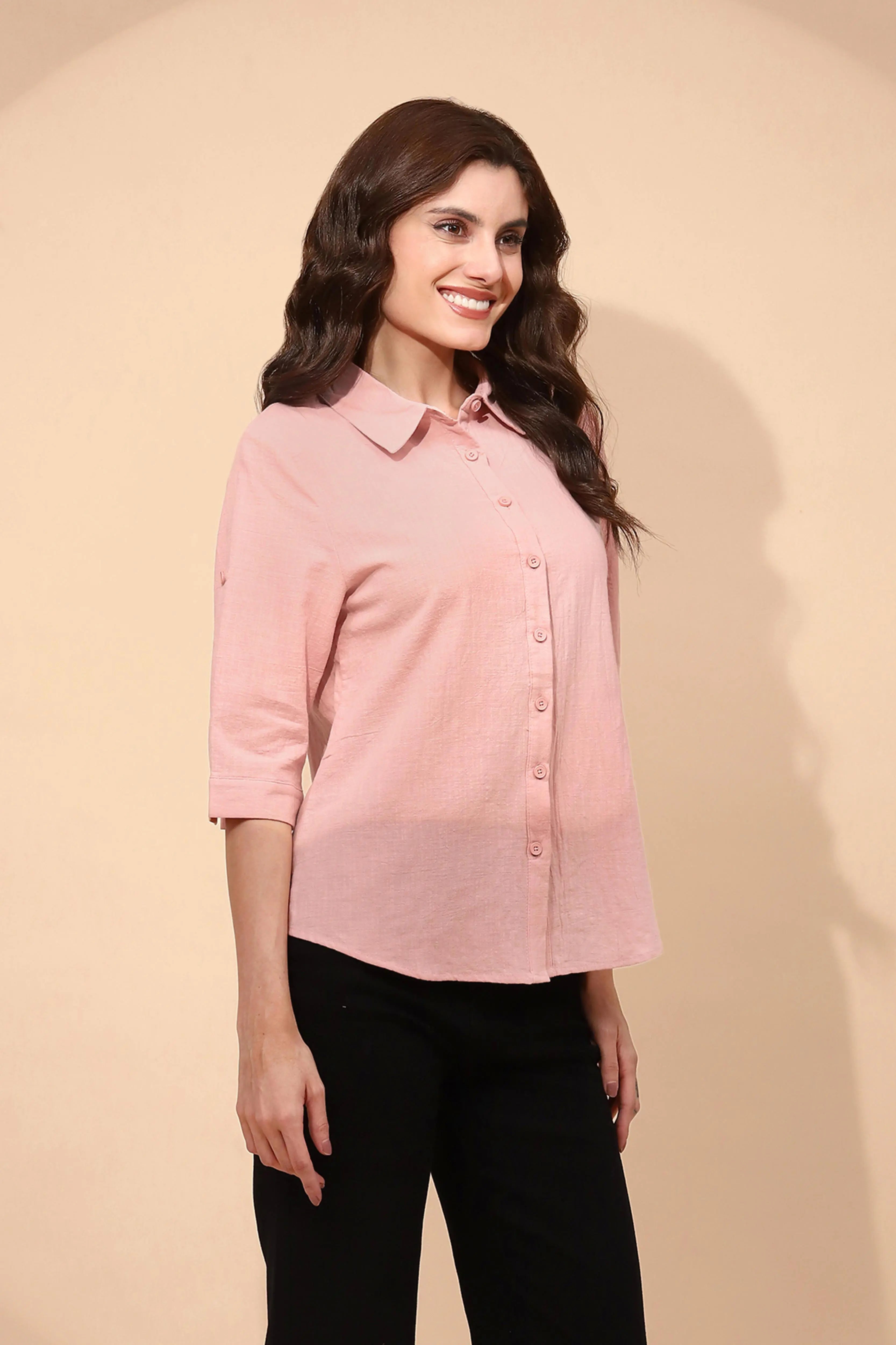 Pink Cotton Formal Shirt - Global Republic