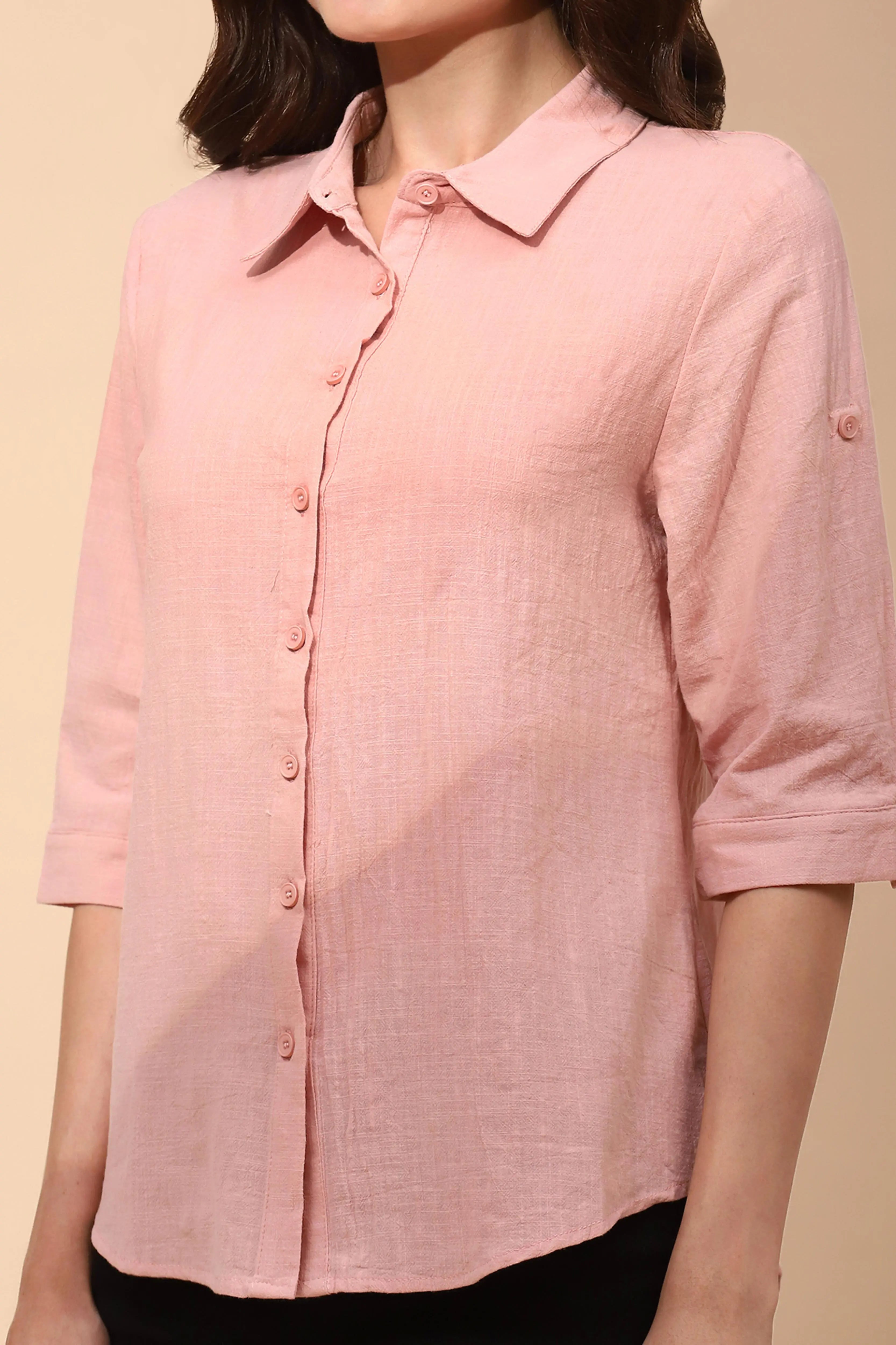 Pink Cotton Formal Shirt - Global Republic