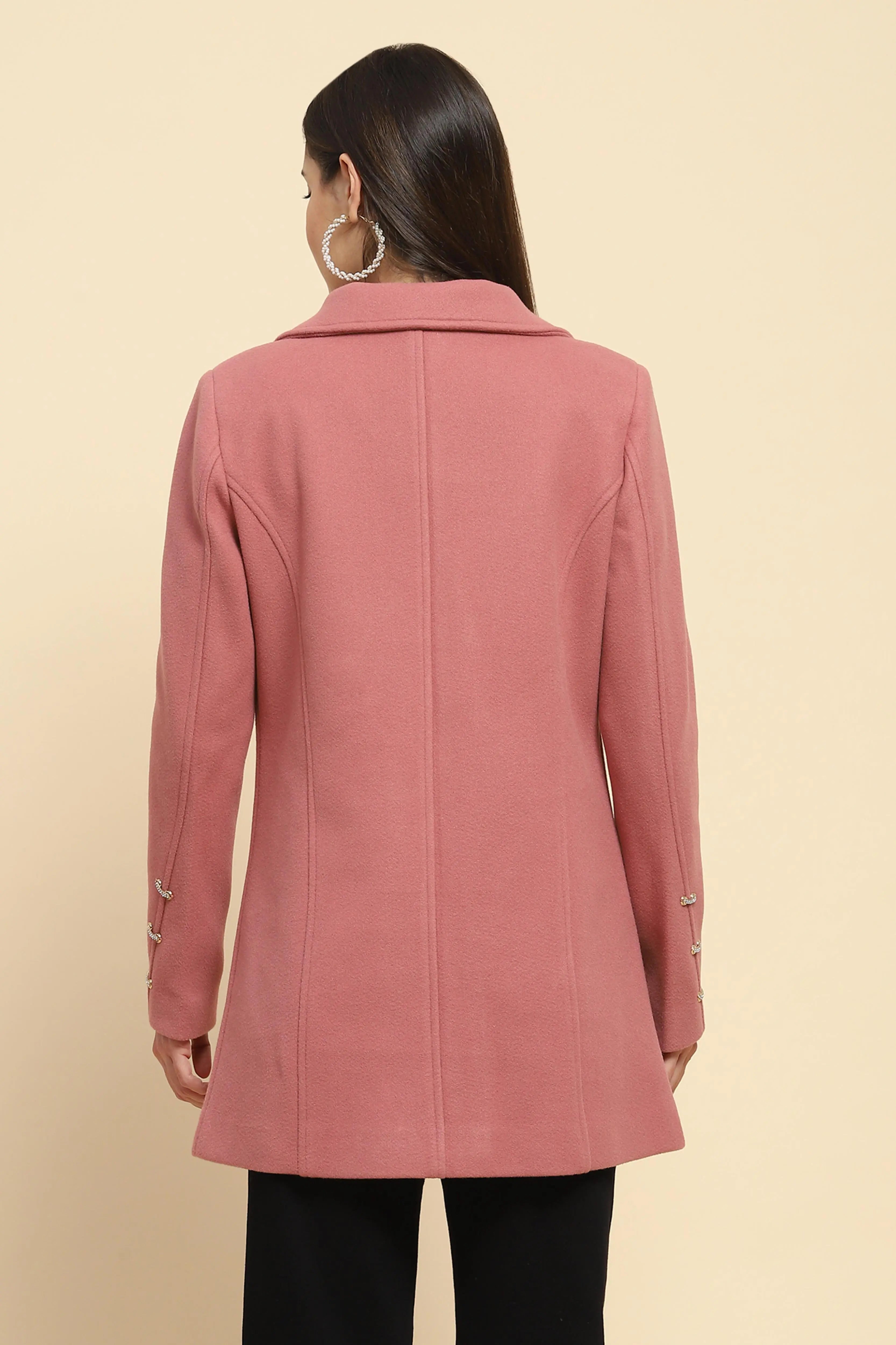 Pink Long Coat For Winter - Global Republic