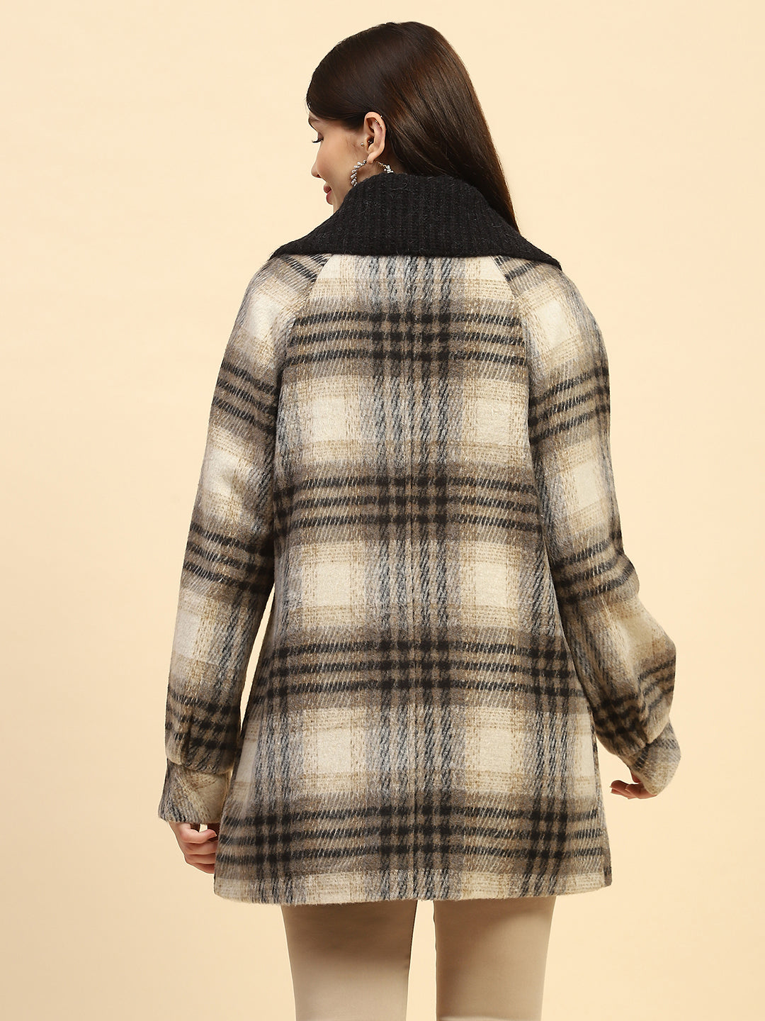 Grey Checkerd Coat - Global Republic