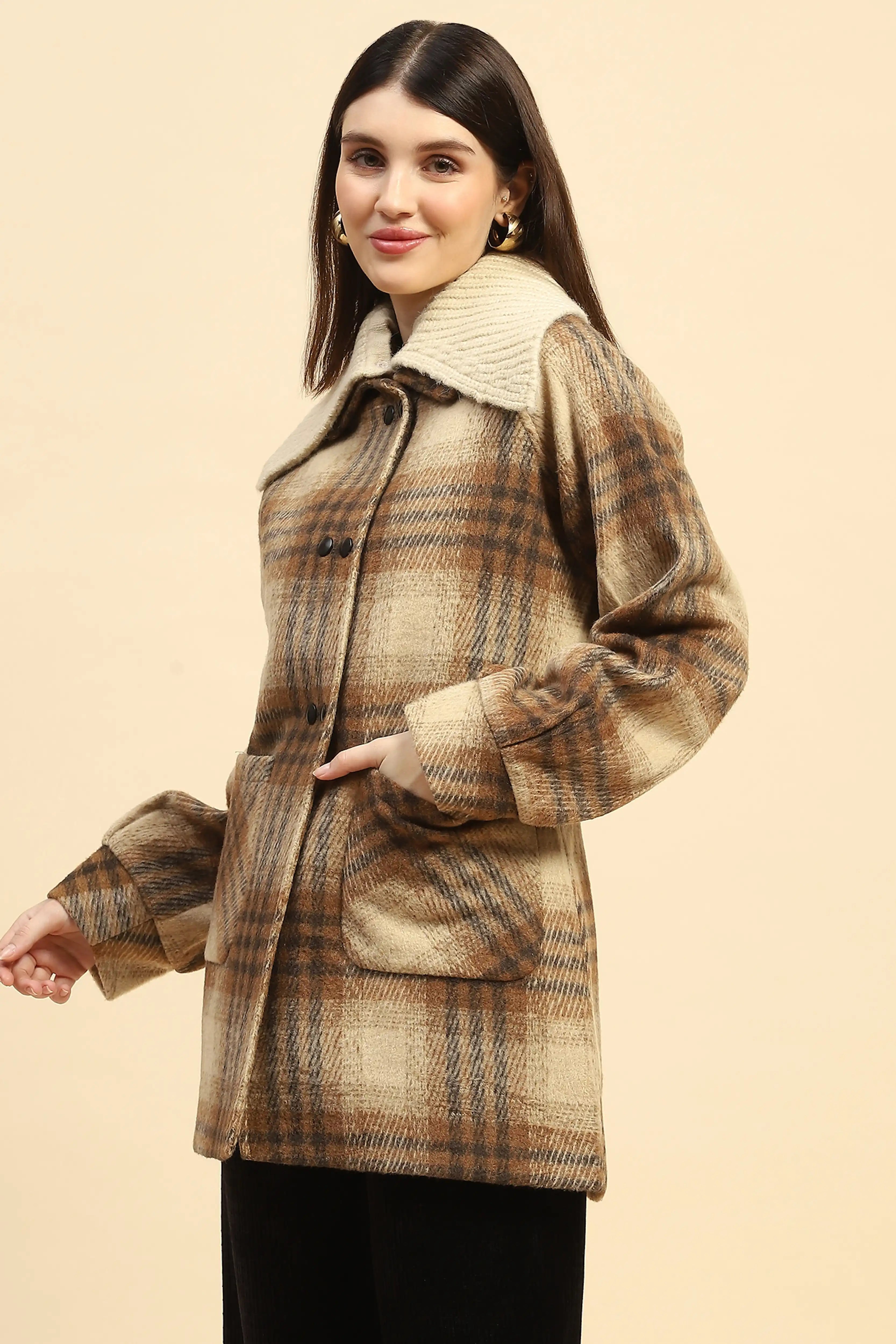 Brown Checkerd Coat
