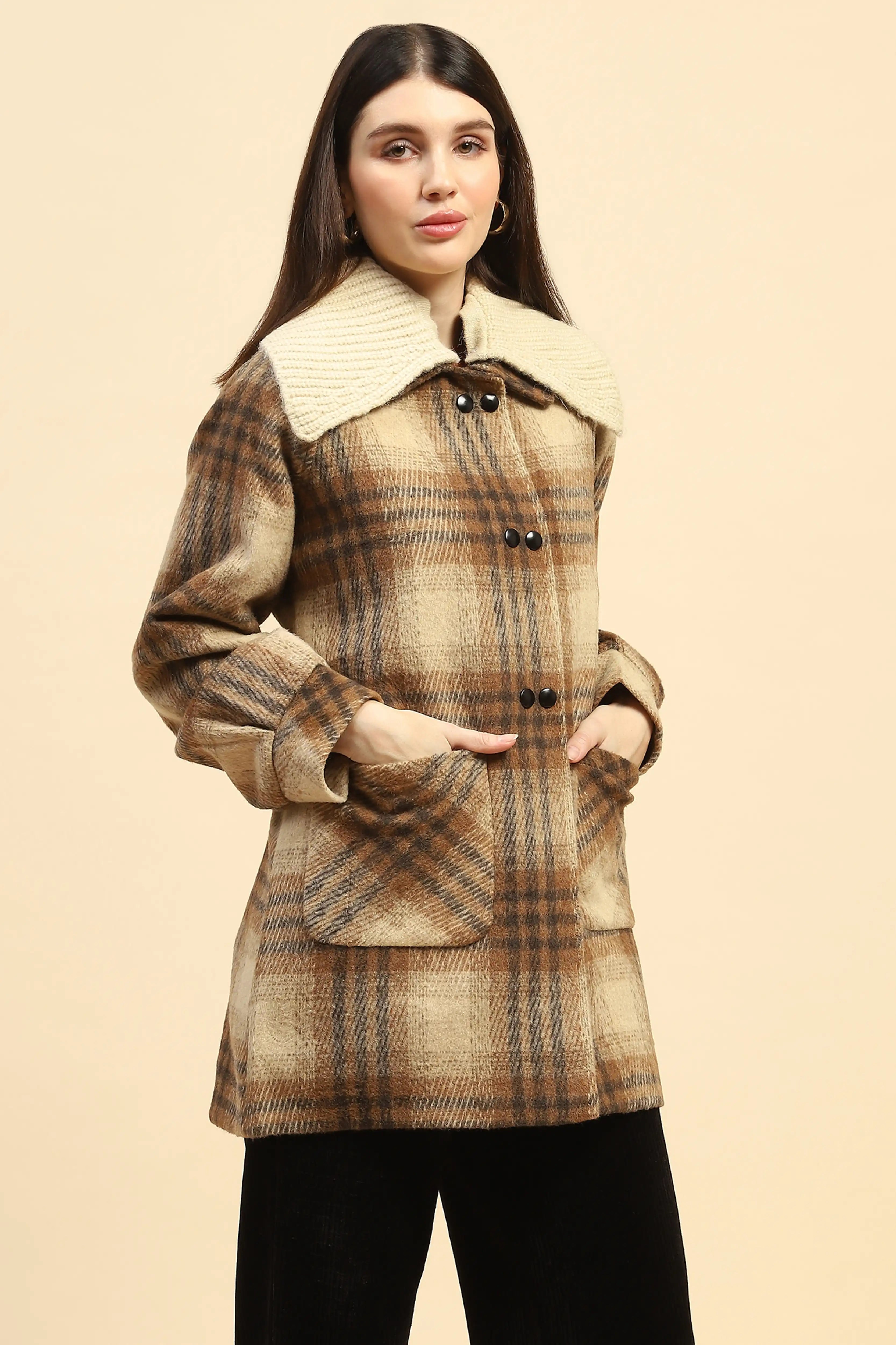 Brown Checkerd Coat