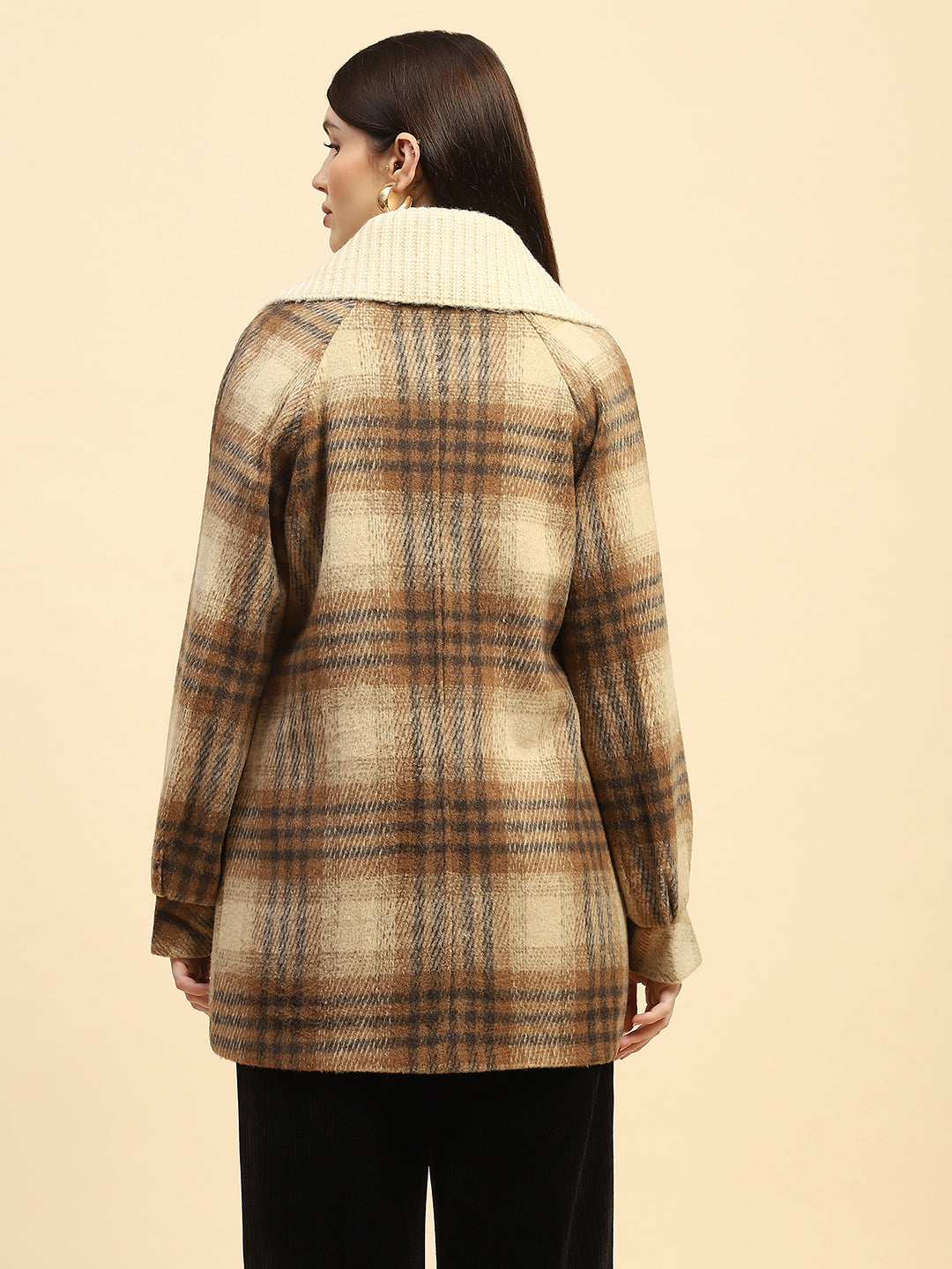 Brown Checkerd Coat - Global Republic