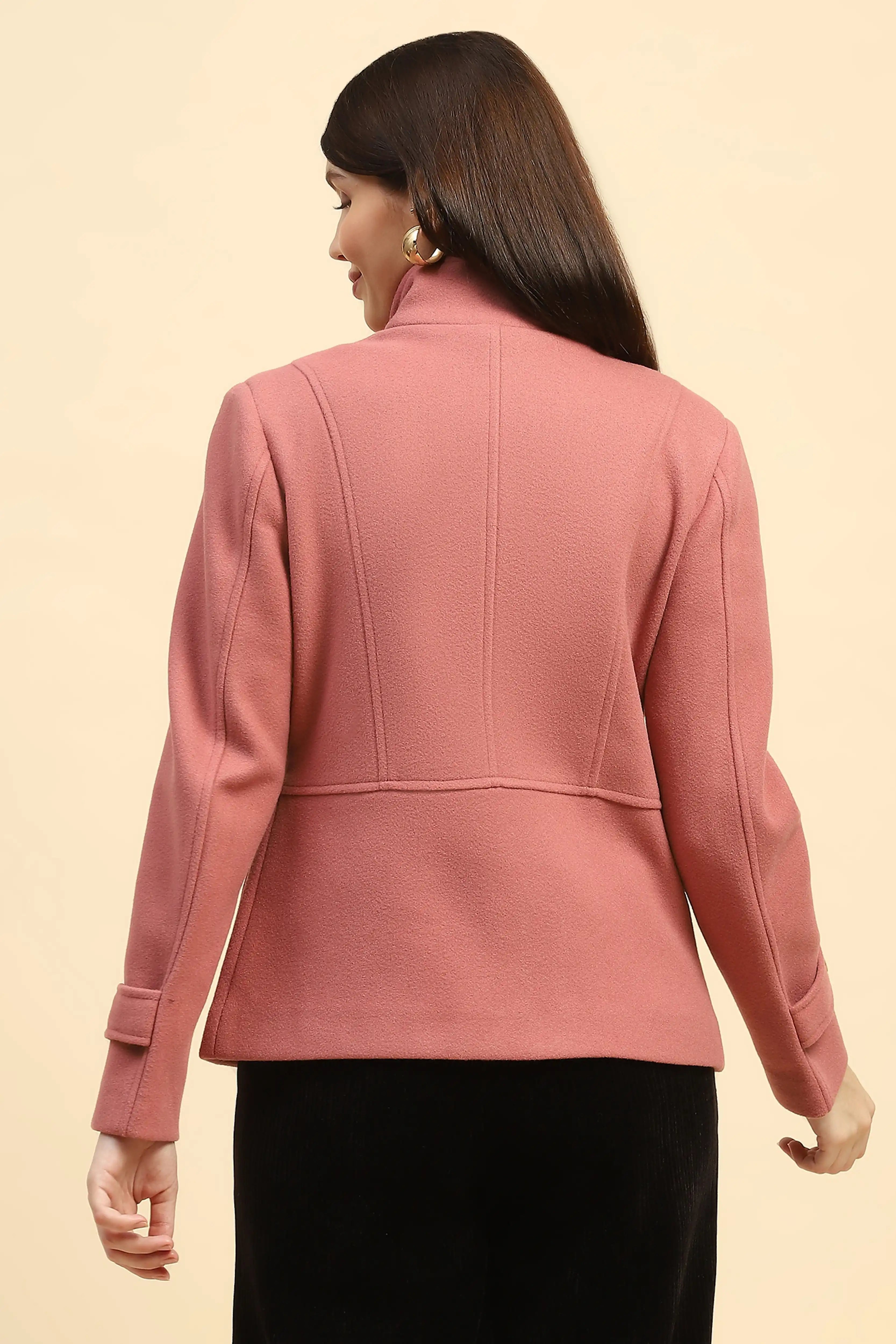 Pink Solid Jacket