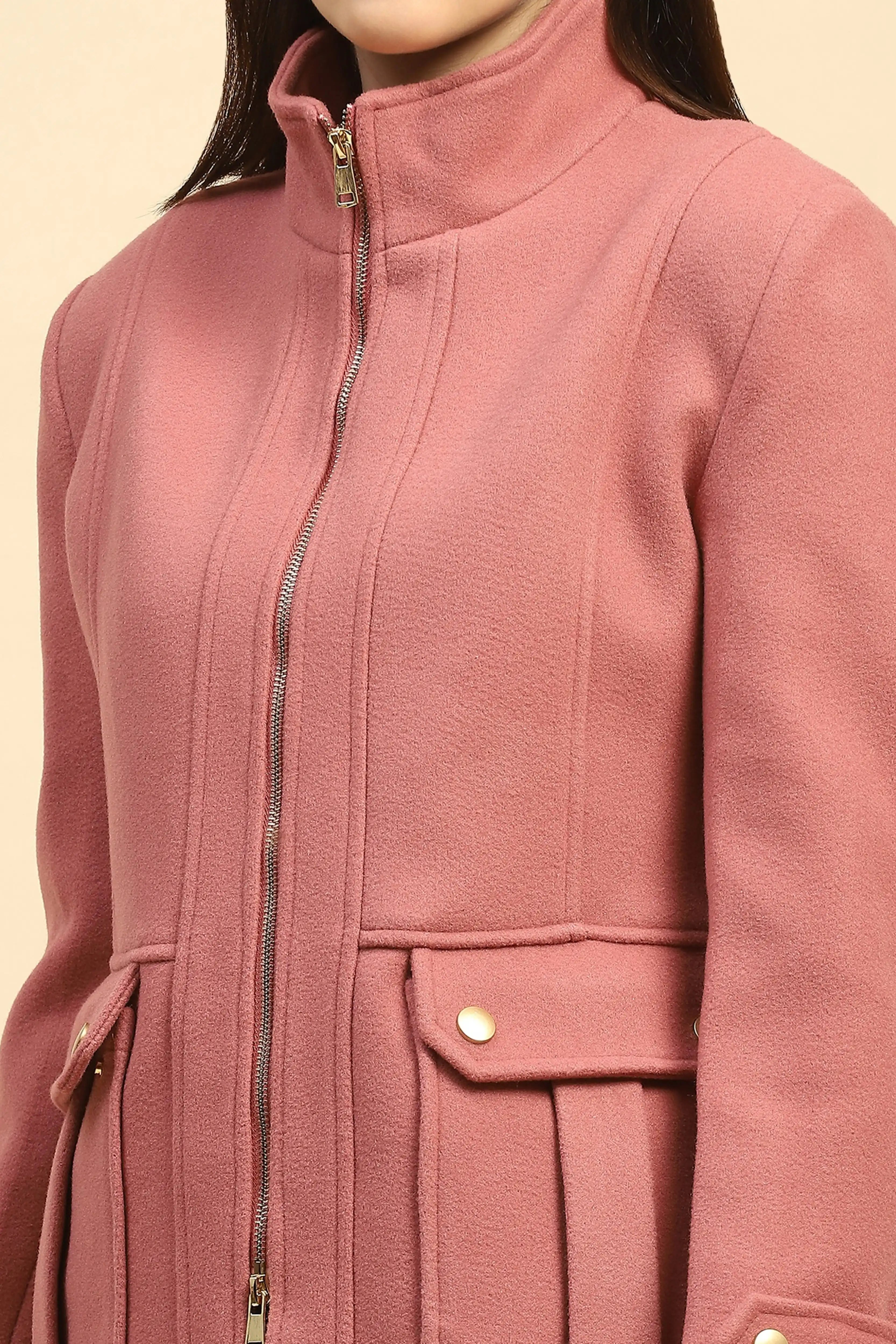 Pink Solid Jacket